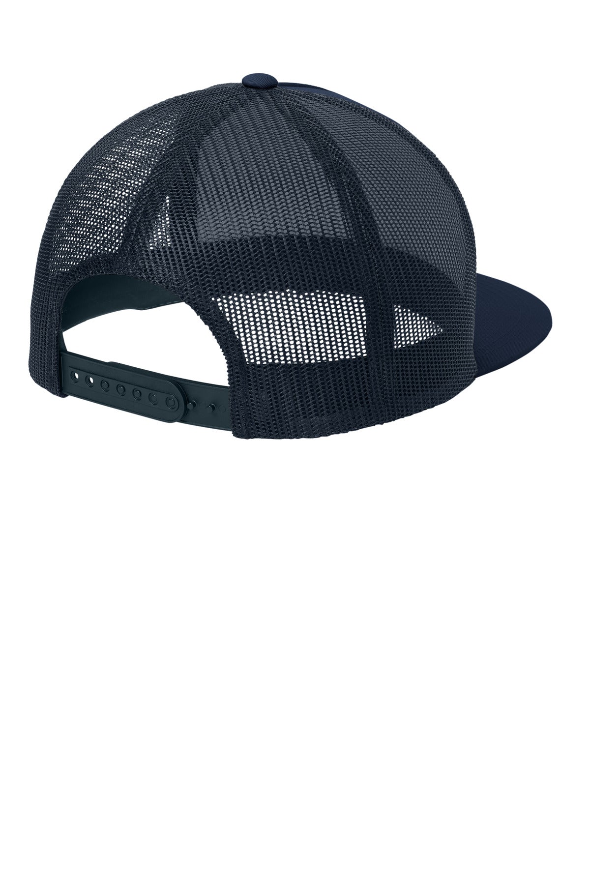 Sport-Tek YP Classics 5-Panel Classic Trucker Mesh Back Cap. STC38 - True Navy/ True Navy - back