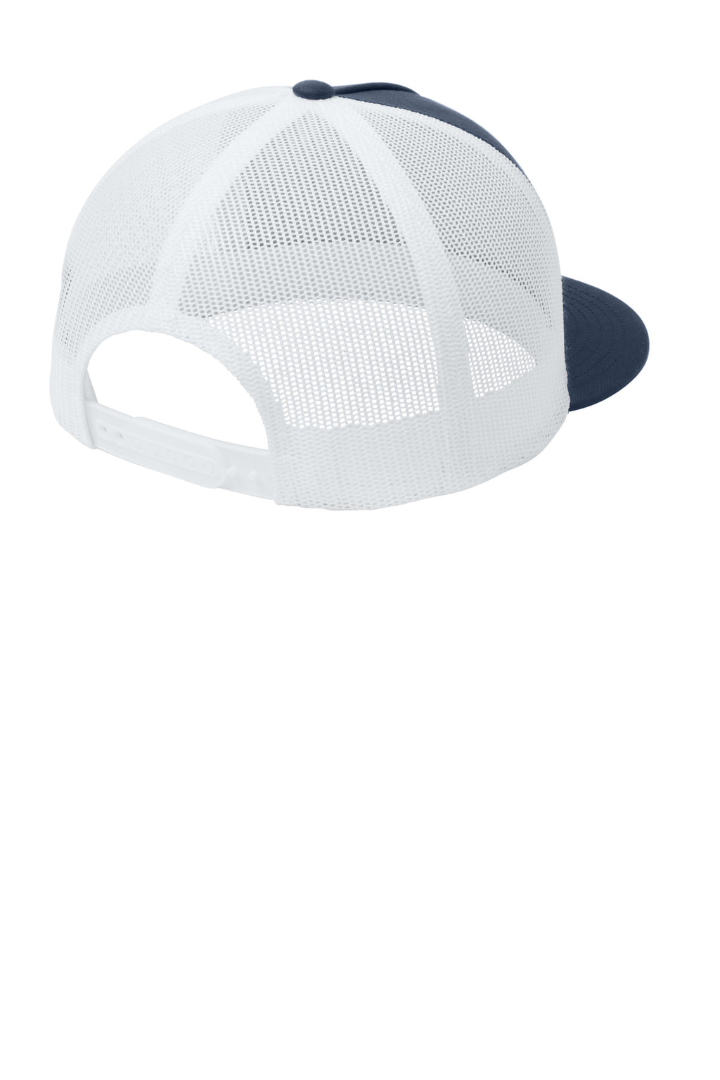 Sport-Tek YP Classics 5-Panel Classic Trucker Mesh Back Cap. STC38 - True Navy/ White - back