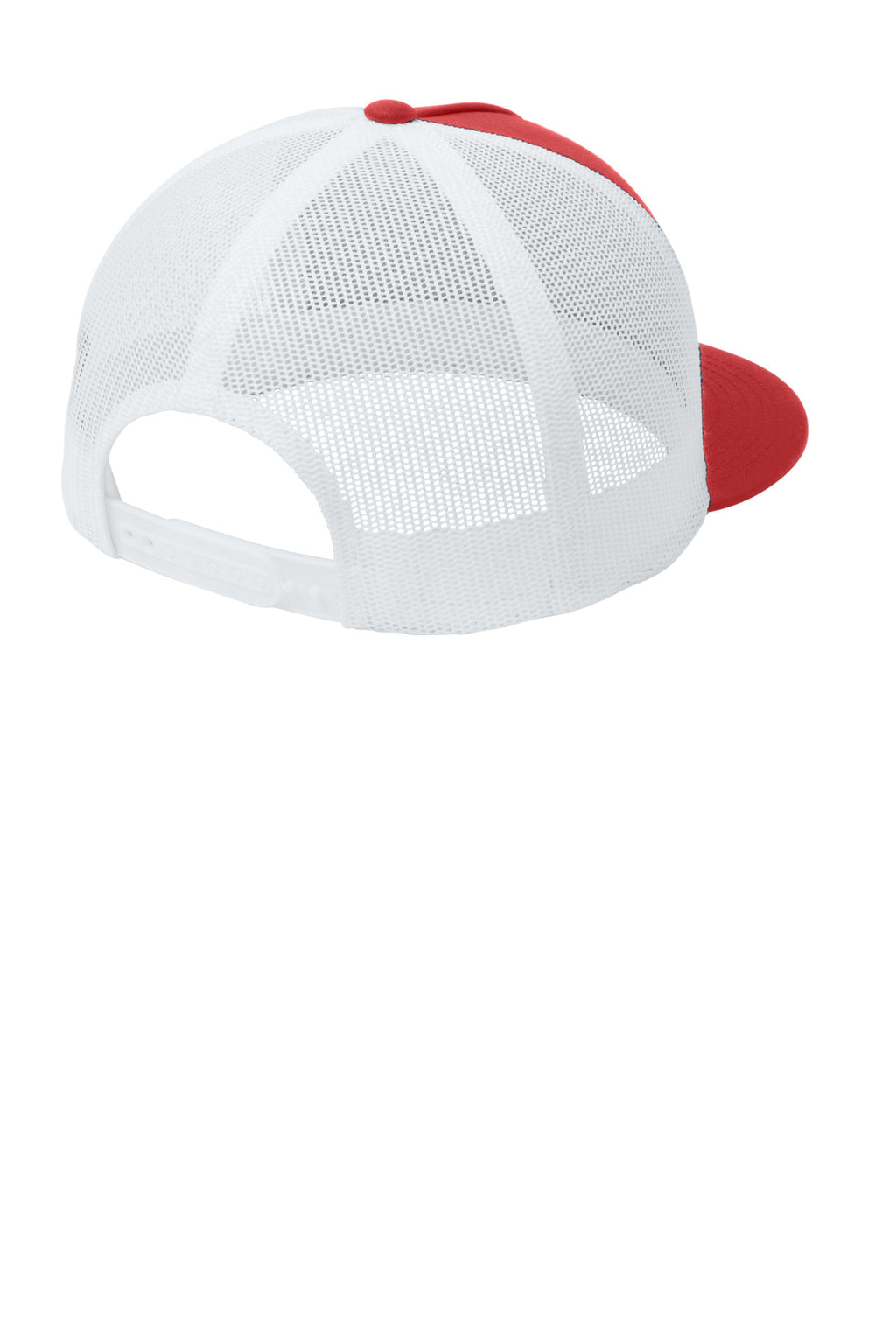 Sport-Tek YP Classics 5-Panel Classic Trucker Mesh Back Cap. STC38 - True Red/ White - back