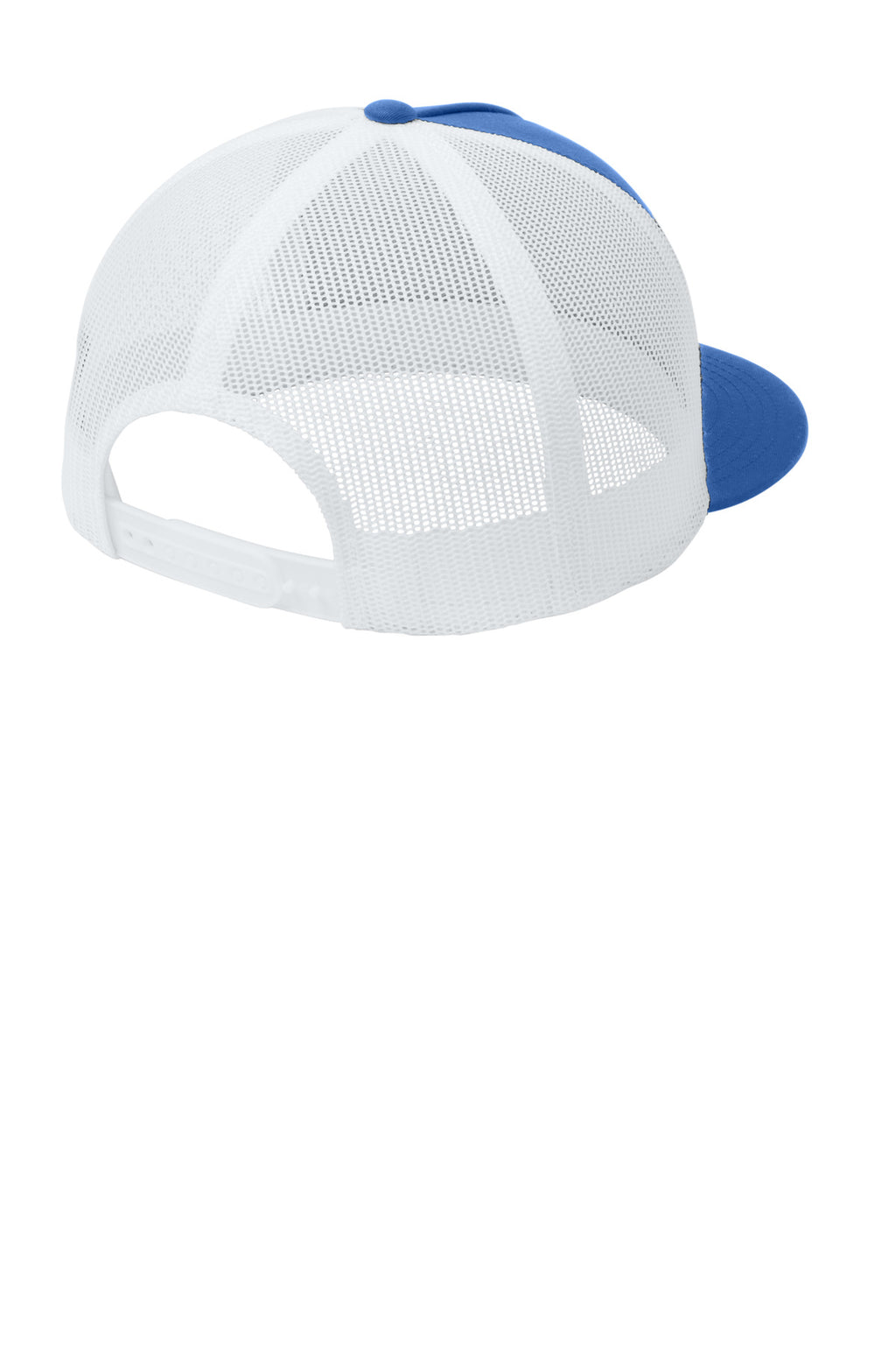 Sport-Tek YP Classics 5-Panel Classic Trucker Mesh Back Cap. STC38 - True Royal/ White - back