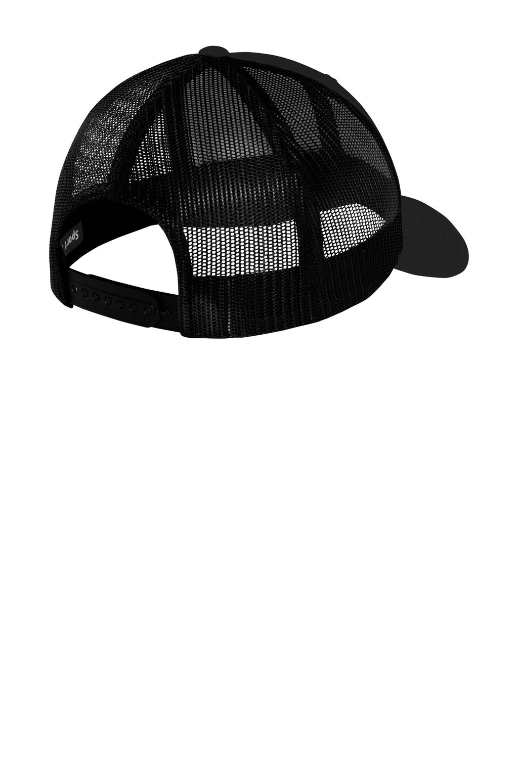 Sport-Tek YP Classics Retro Trucker Cap. STC39 - Black/ Black - back