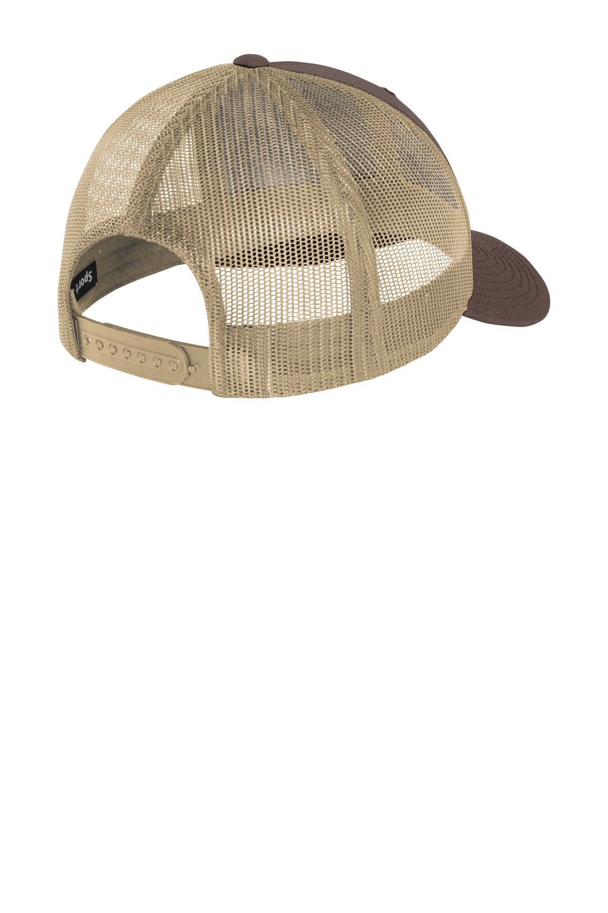 Sport-Tek YP Classics Retro Trucker Cap. STC39 - Chocolate Brown/ Khaki - back