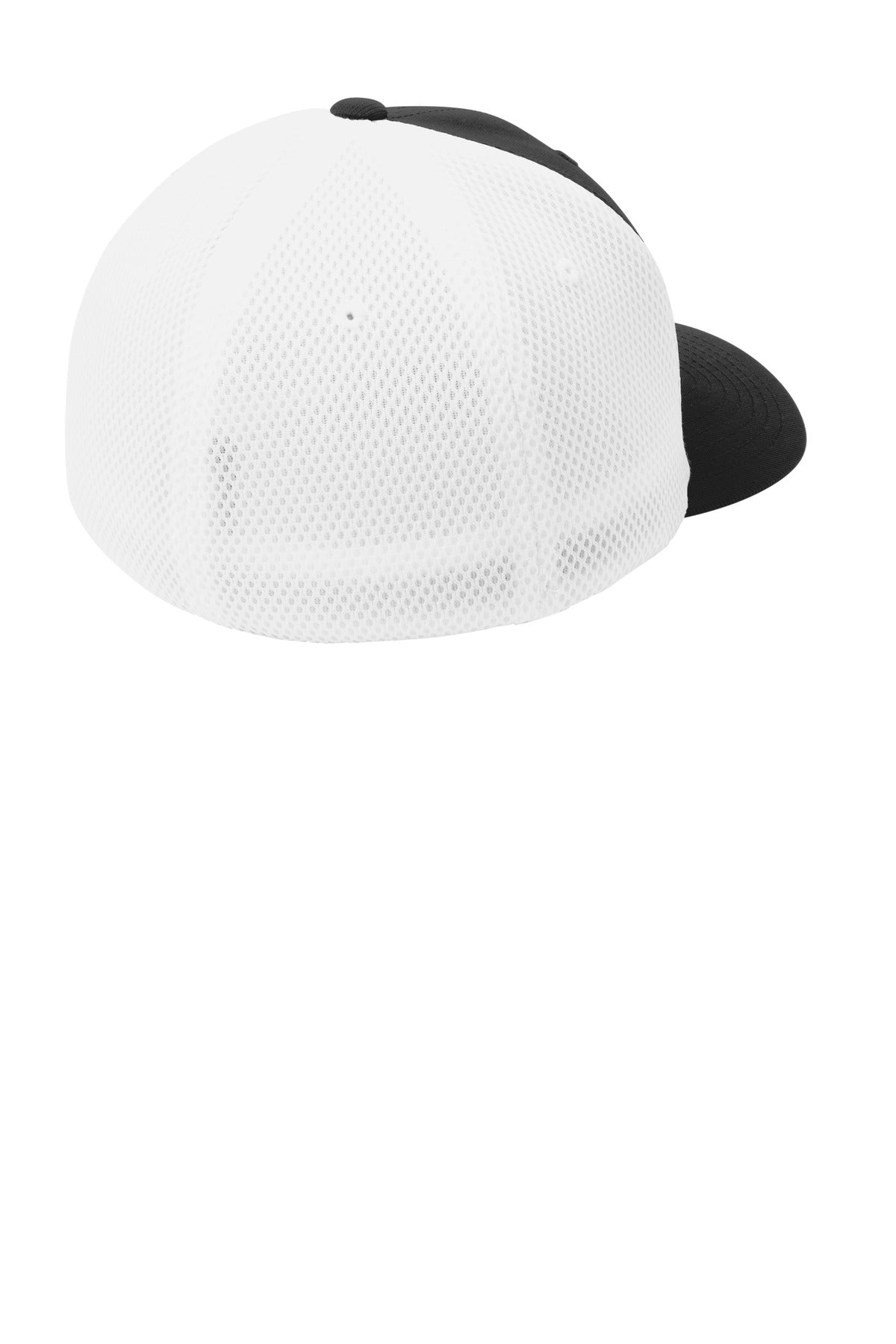 Sport-Tek Flexfit Air Mesh Back Cap. STC40 - Black/ White - back