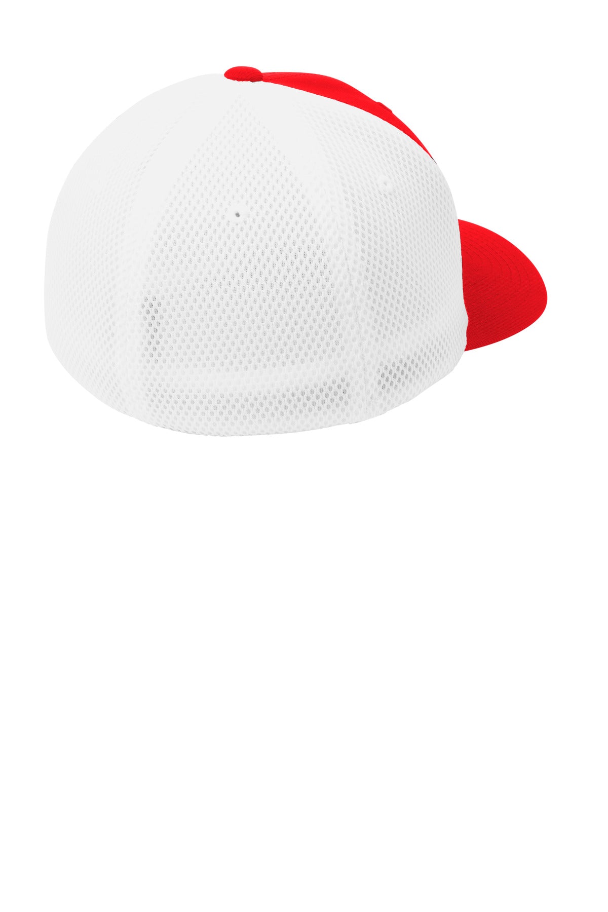 Sport-Tek Flexfit Air Mesh Back Cap. STC40 - True Red/ White - back