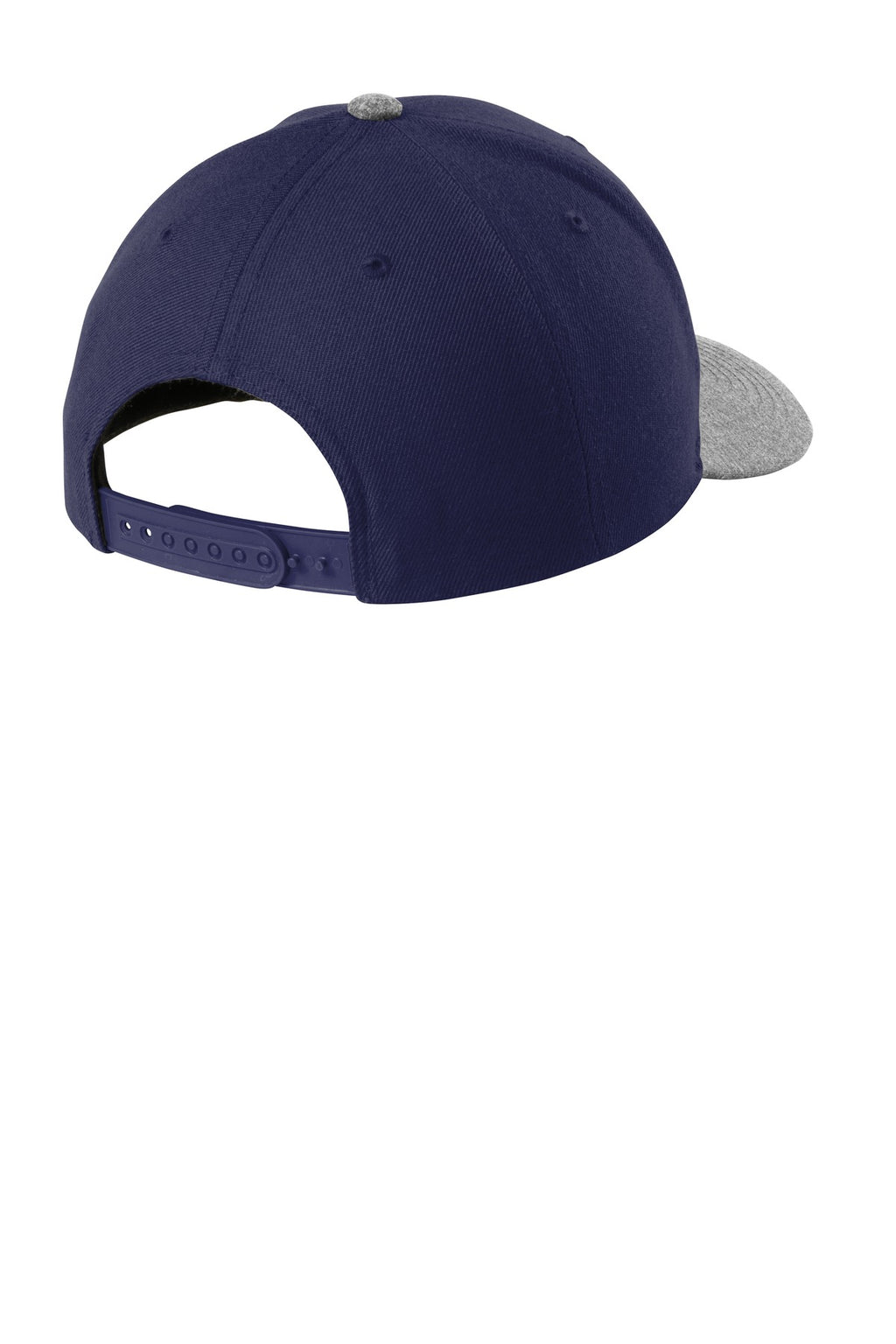 Sport-Tek YP Classics Curve Bill Snapback Cap. STC43 - True Navy/ Grey Heather - back