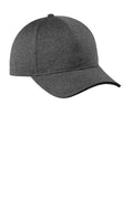 DISCONTINUED Sport-Tek Contender Snapback Cap. STC44 - Graphite Heather/ Black - front