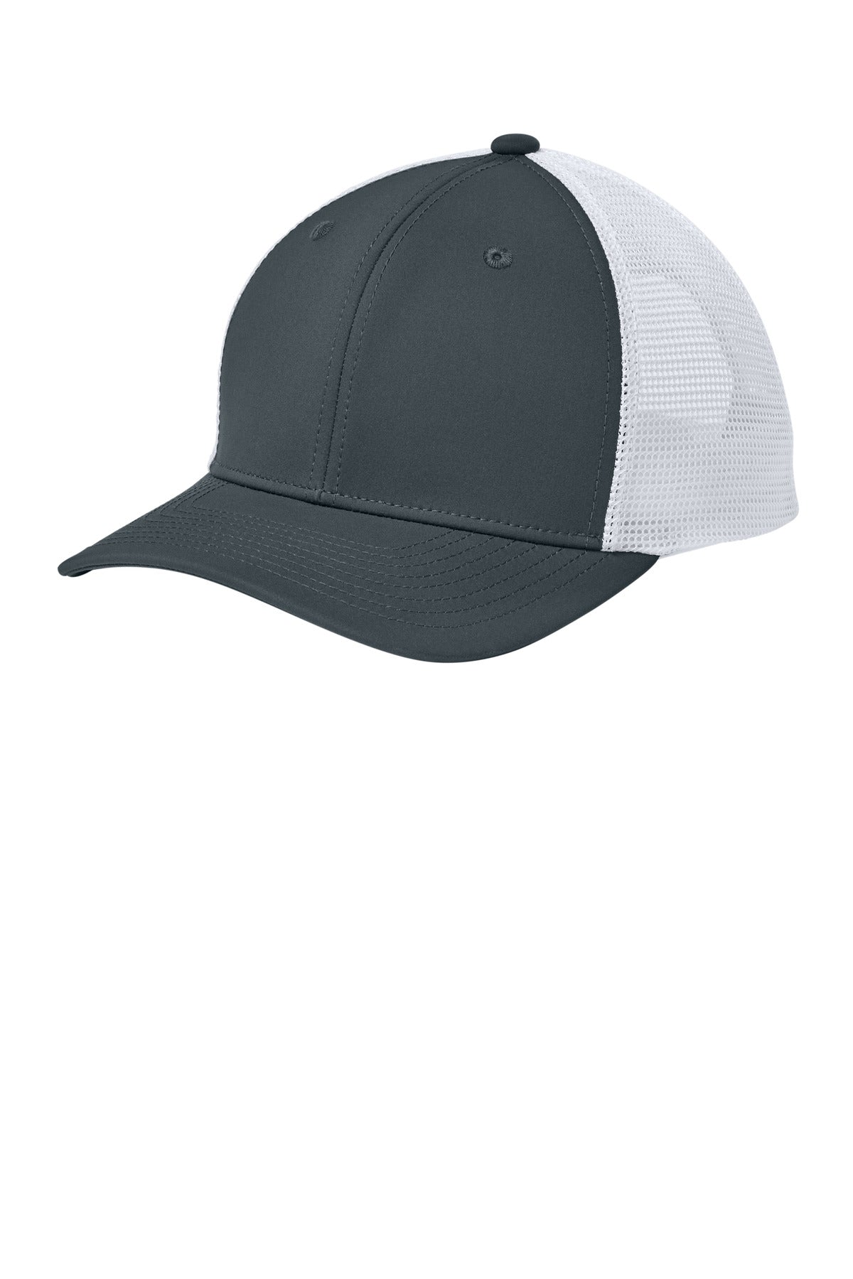 Sport-Tek Club Trucker Cap STC46 - Iron Grey/ White - front