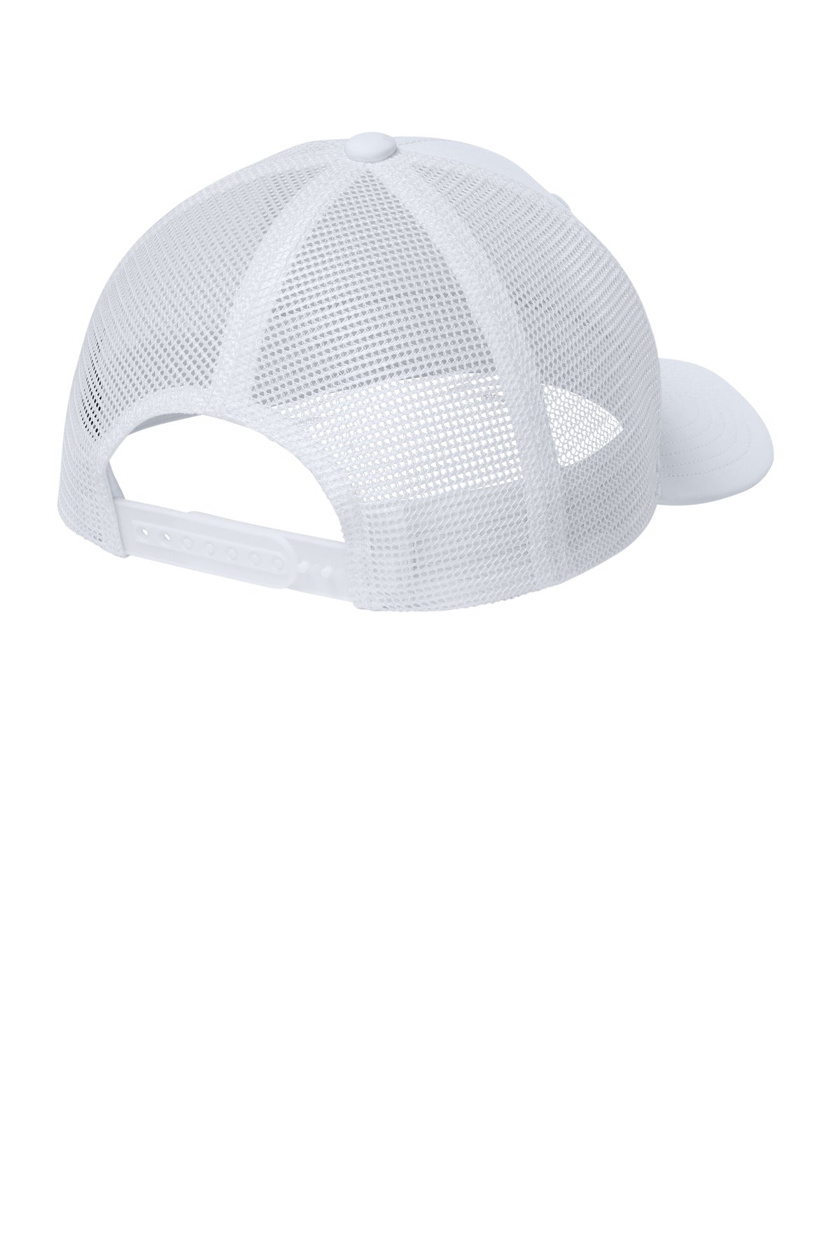 Sport-Tek Club Trucker Cap STC46 - White/ White - back