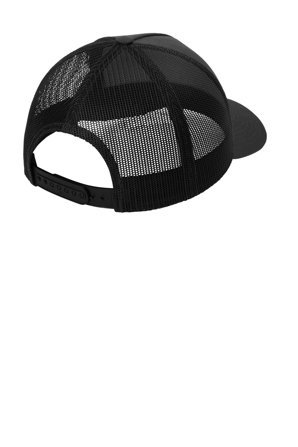 Sport-Tek YP Classics Retro Trucker 5-Panel Cap STC54 - Black/ Black - back