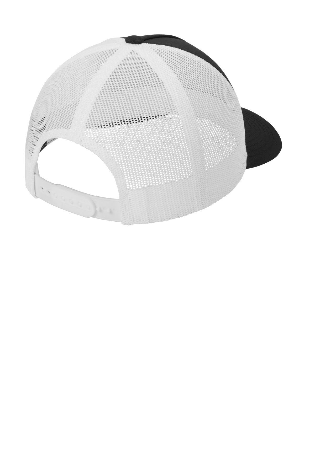 Sport-Tek YP Classics Retro Trucker 5-Panel Cap STC54 - Black/ White - back