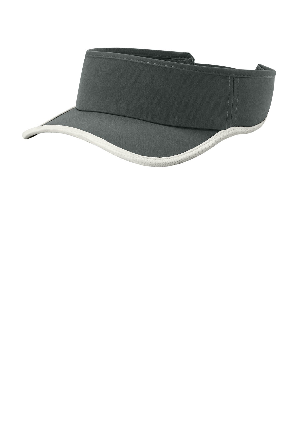 Sport-Tek Repeat Visor STC57 - Iron Grey/ White - front