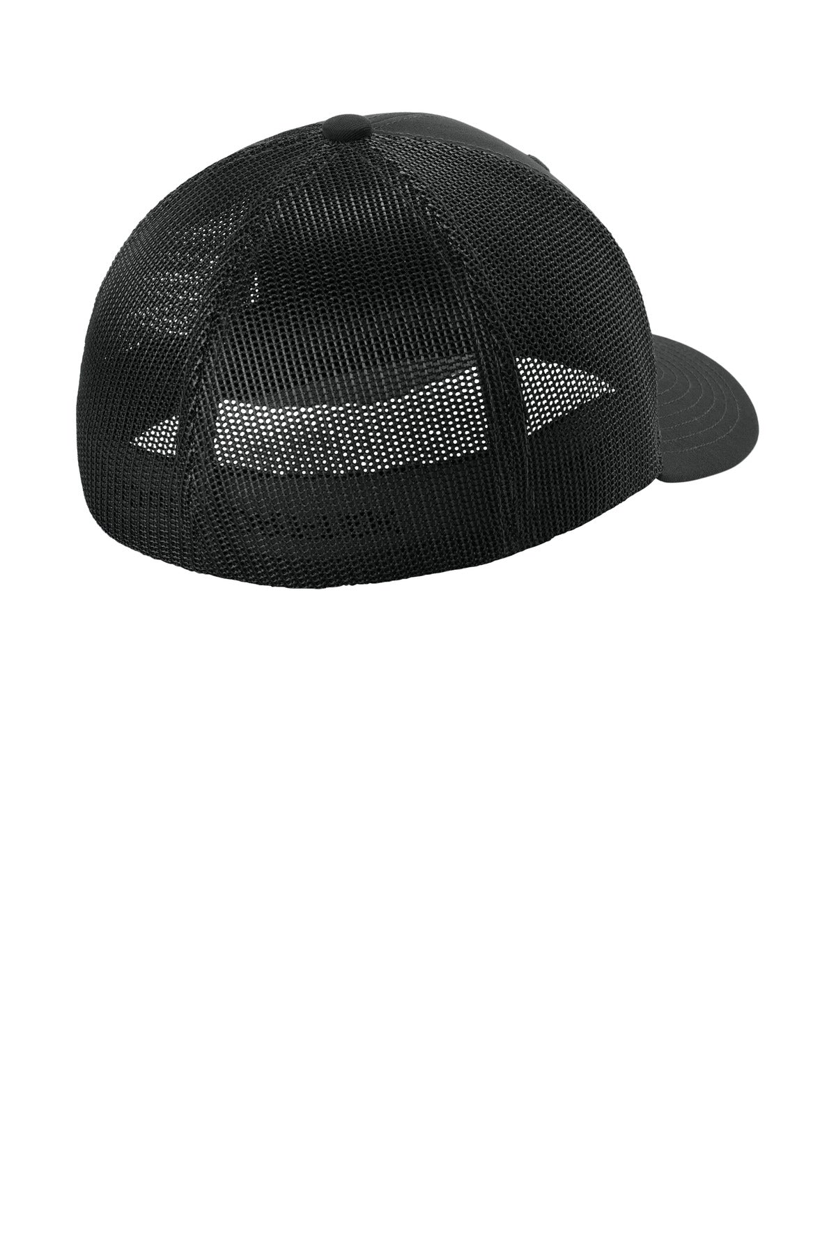 Sport-Tek Stretch-Tek Mesh Back Cap STC60 - Black/ Black - back