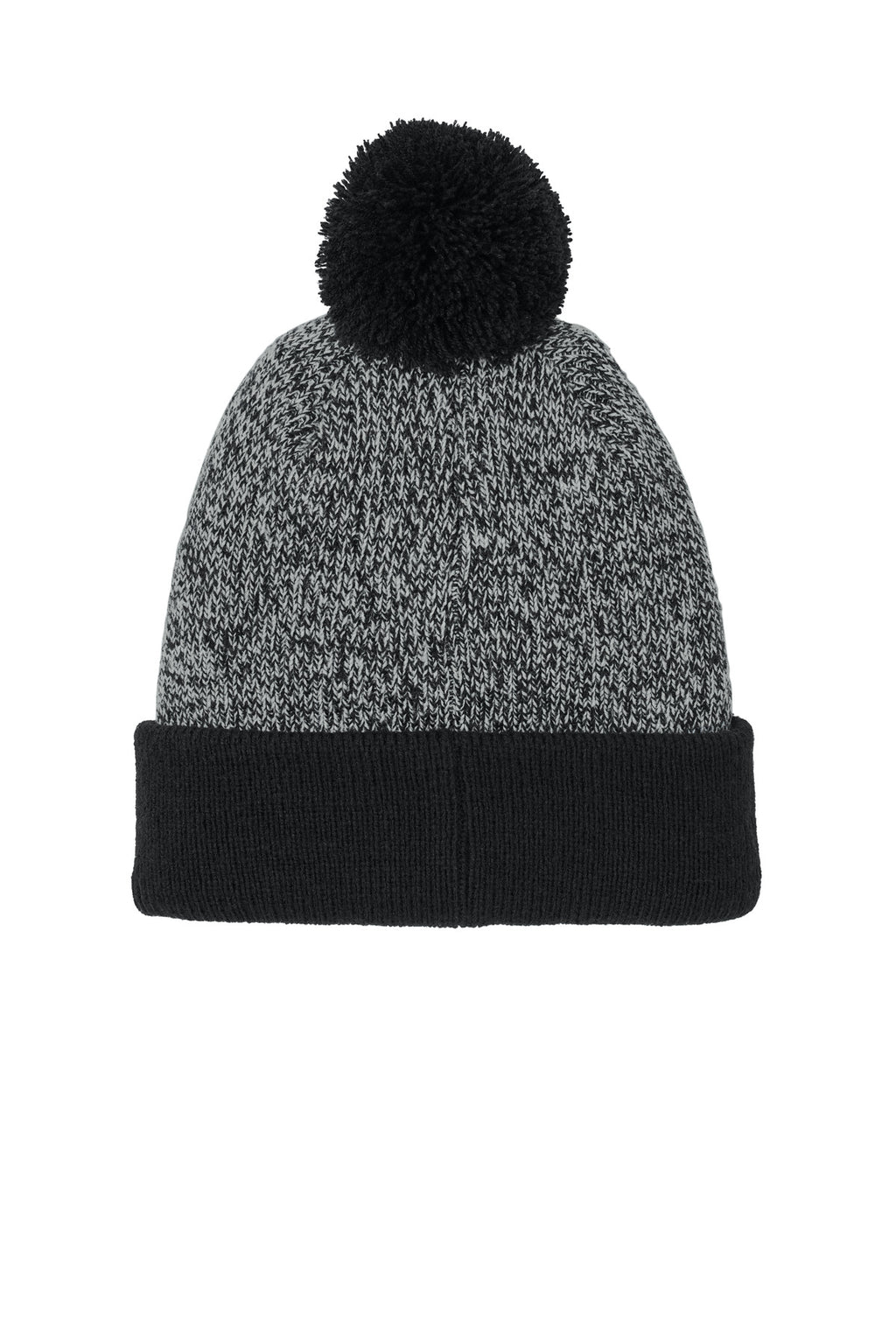 Sport-Tek Halftime Heather Pom Beanie STC68 - Black/ Silver - back