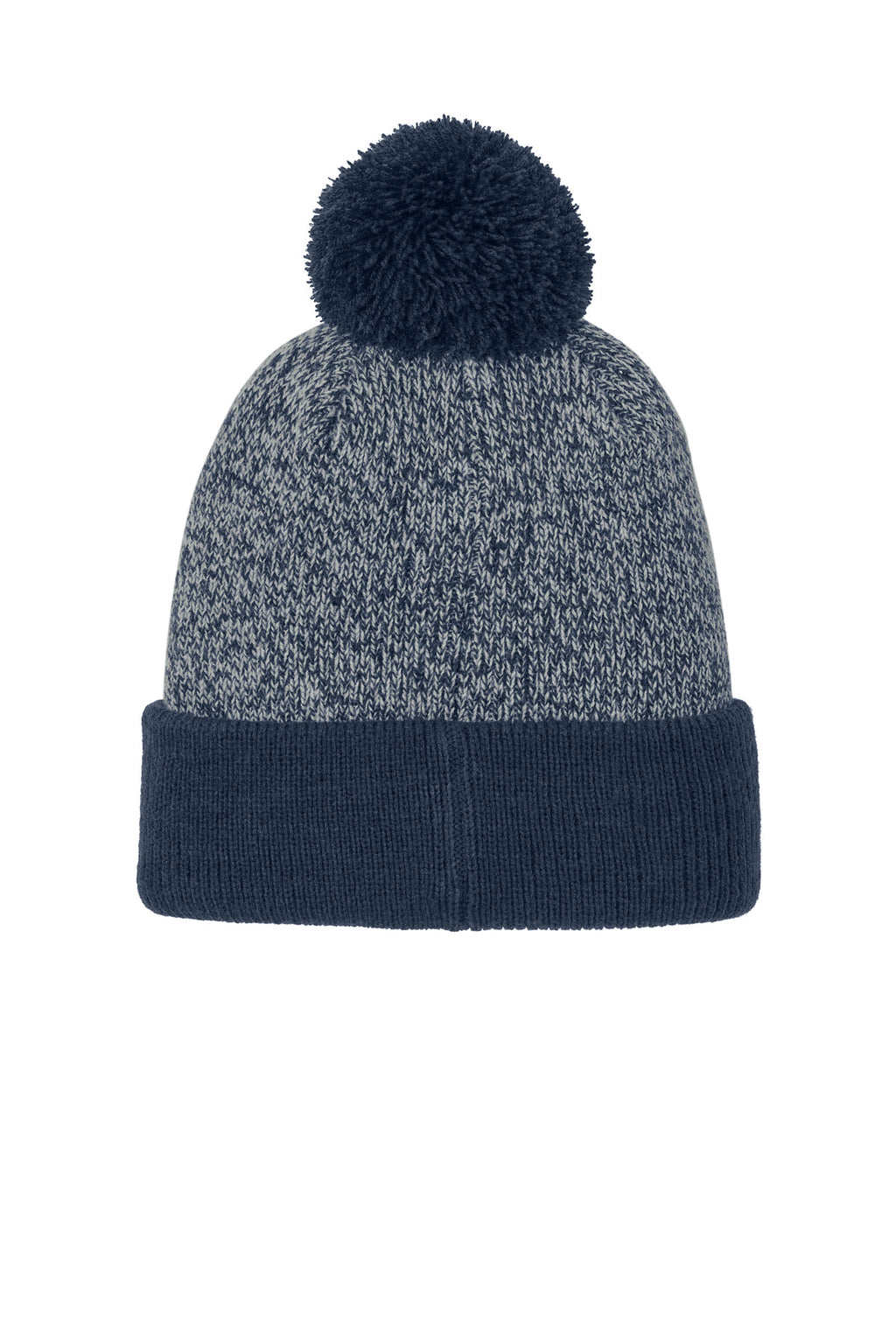 Sport-Tek Halftime Heather Pom Beanie STC68 - True Navy/ Silver - back