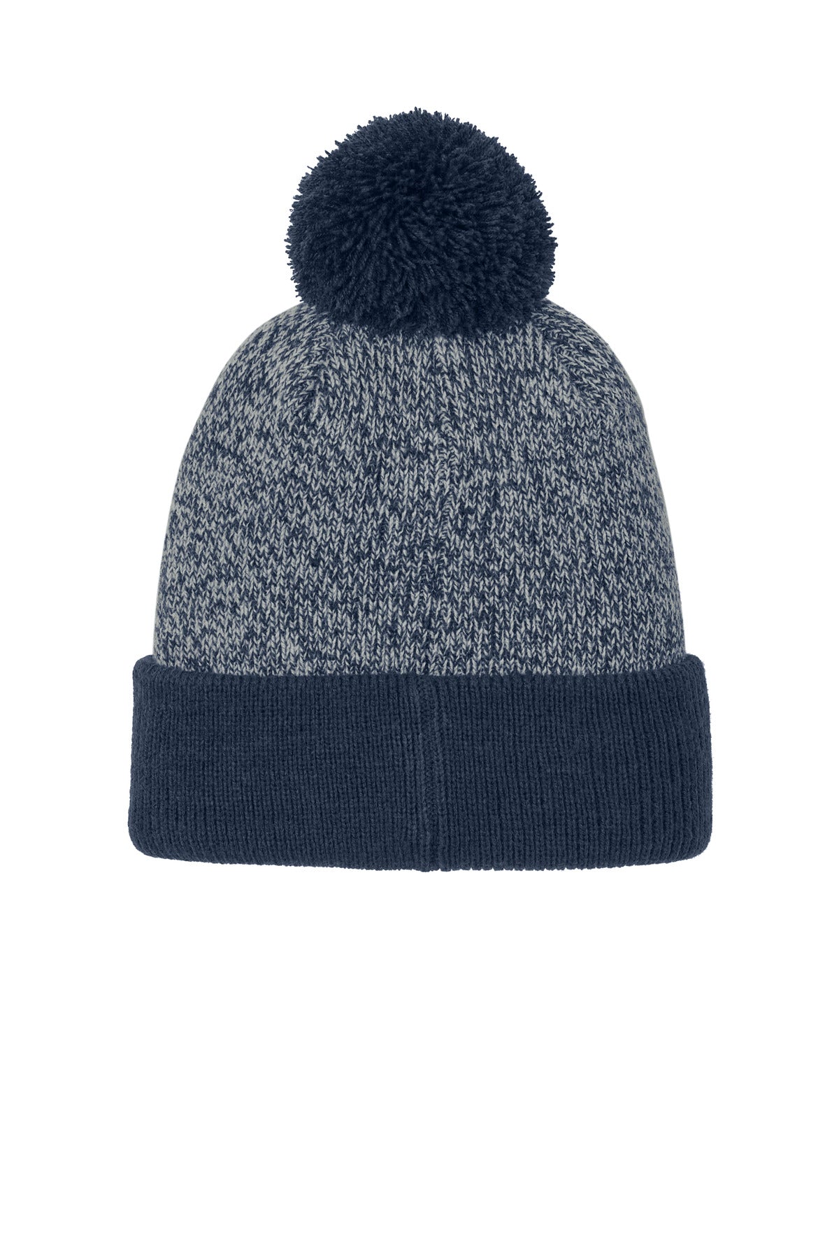 Sport-Tek Halftime Heather Pom Beanie STC68 - True Navy/ Silver - back