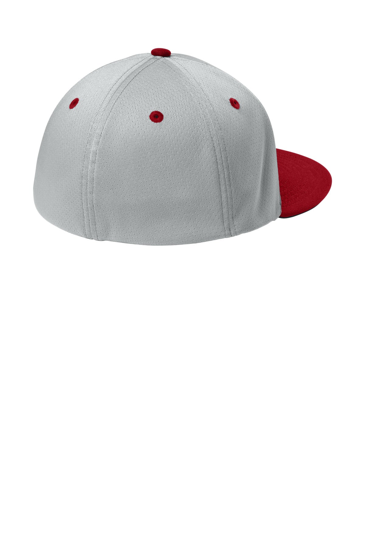 Sport-Tek Impact Mesh Stretch-Tek Cap STC70 - Silver/ Deep Red/ Silver - back
