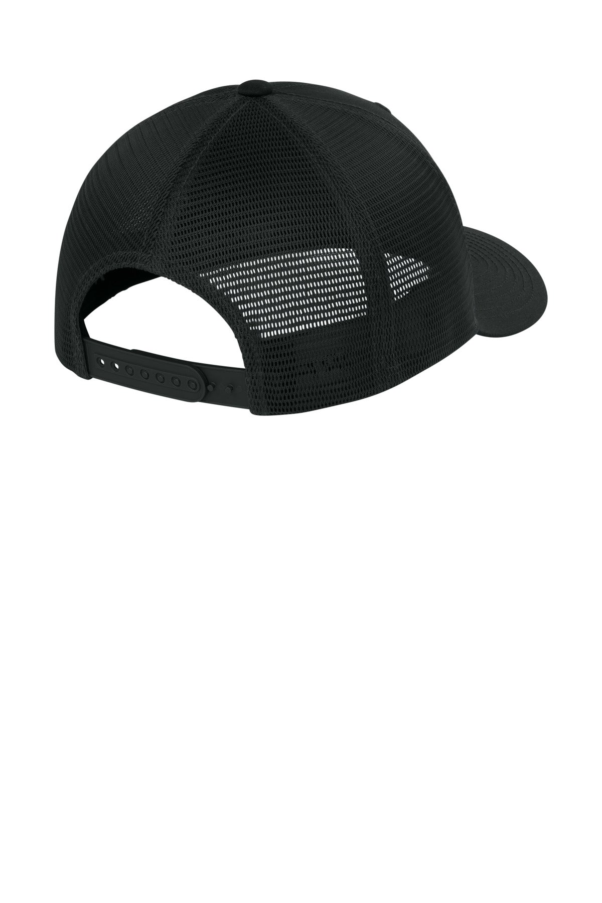 Sport-Tek Stretch-Tek Snapback Trucker Cap STC74 - Black/ Black - back