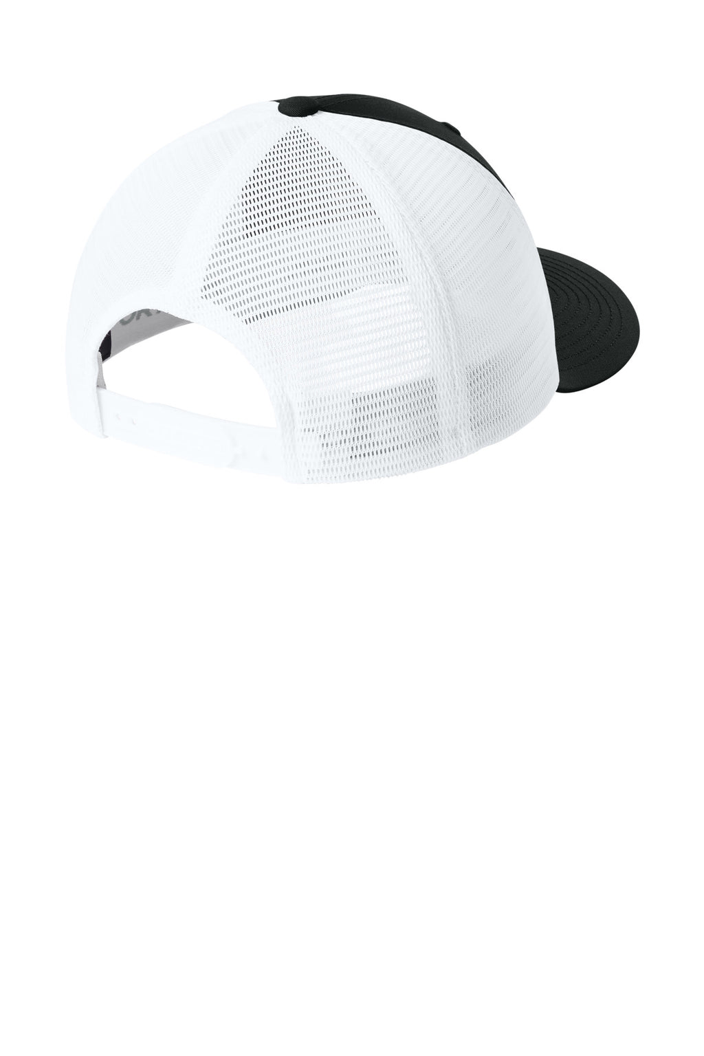 Sport-Tek Stretch-Tek Snapback Trucker Cap STC74 - Black/ White - back