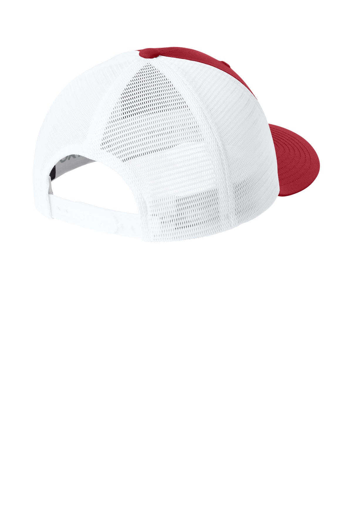 Sport-Tek Stretch-Tek Snapback Trucker Cap STC74 - Deep Red/ White - back