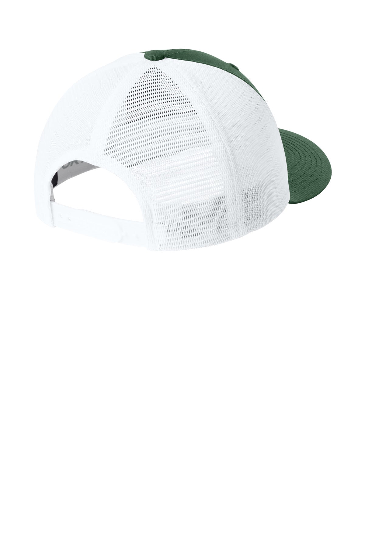 Sport-Tek Stretch-Tek Snapback Trucker Cap STC74 - Forest Green/ White - back