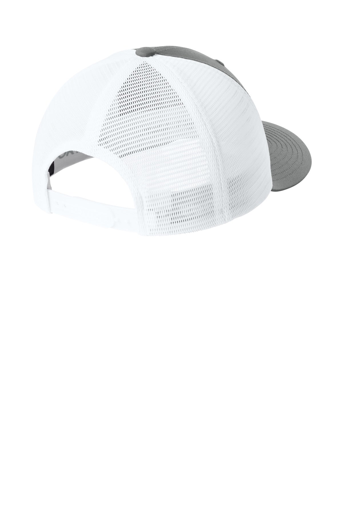 Sport-Tek Stretch-Tek Snapback Trucker Cap STC74 - Grey Concrete/ White - back