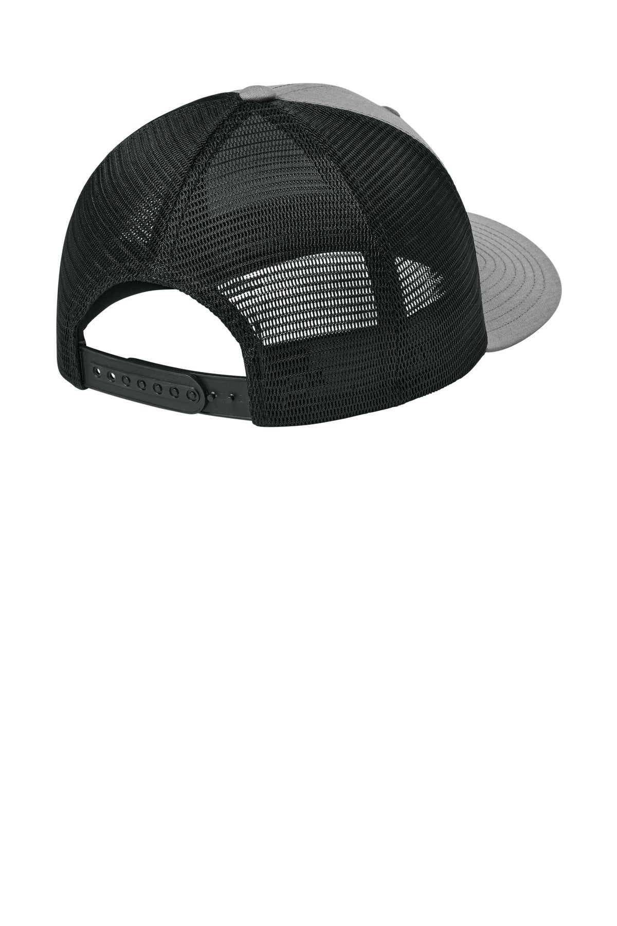 Sport-Tek Stretch-Tek Snapback Trucker Cap STC74 - Heather Grey/ Black - back