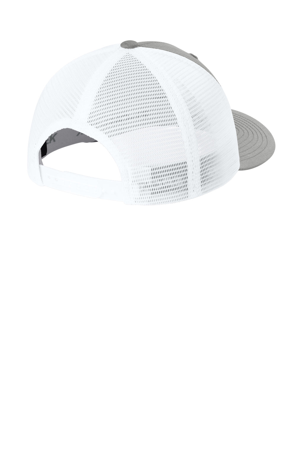 Sport-Tek Stretch-Tek Snapback Trucker Cap STC74 - Heather Grey/ White - back