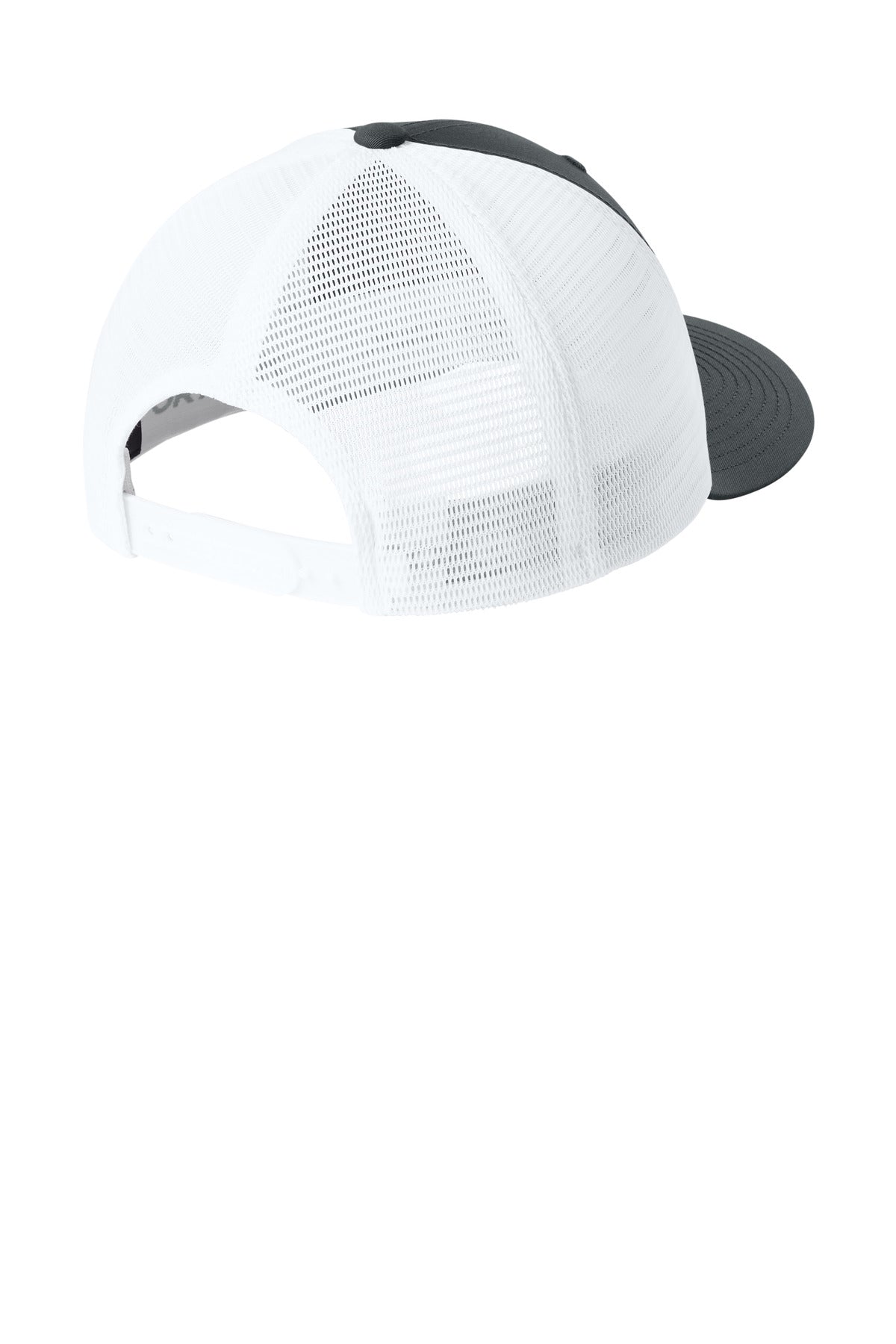 Sport-Tek Stretch-Tek Snapback Trucker Cap STC74 - Iron Grey/ White - back