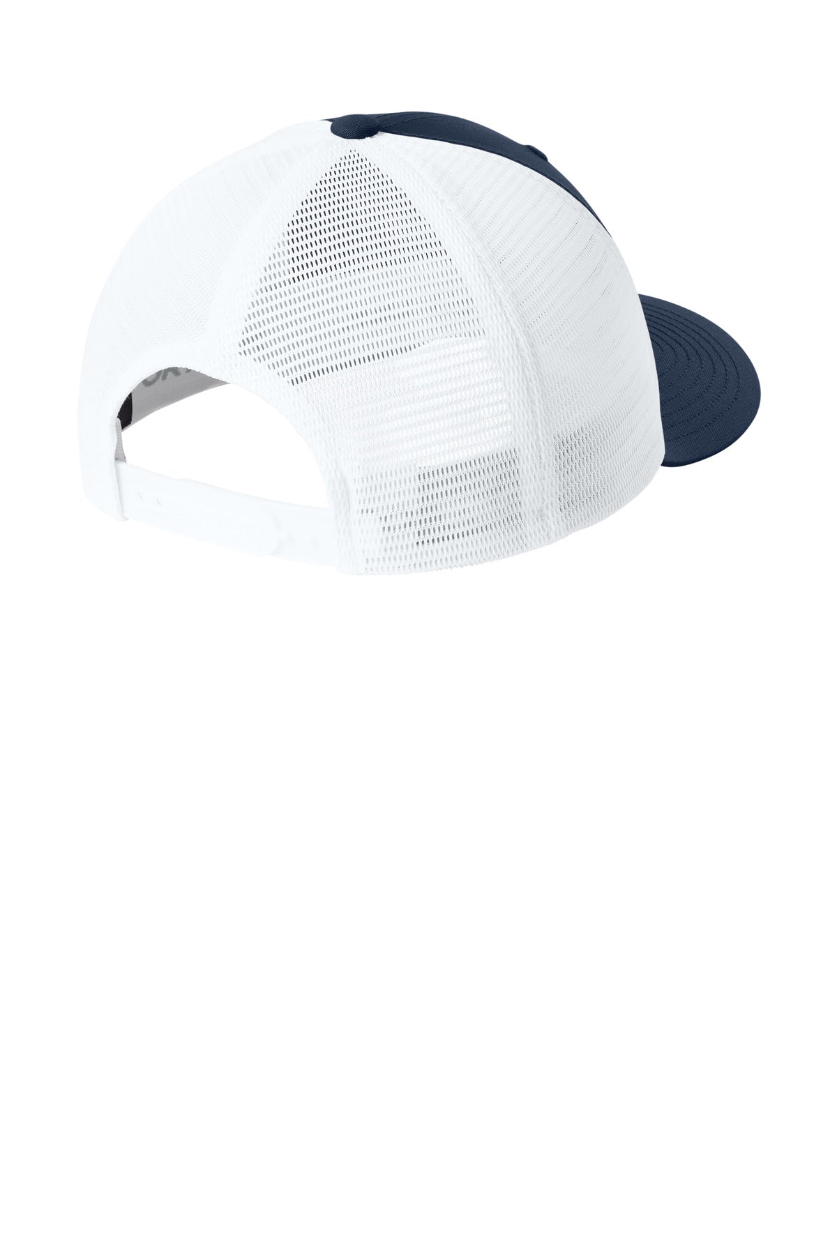 Sport-Tek Stretch-Tek Snapback Trucker Cap STC74 - True Navy/ White - back