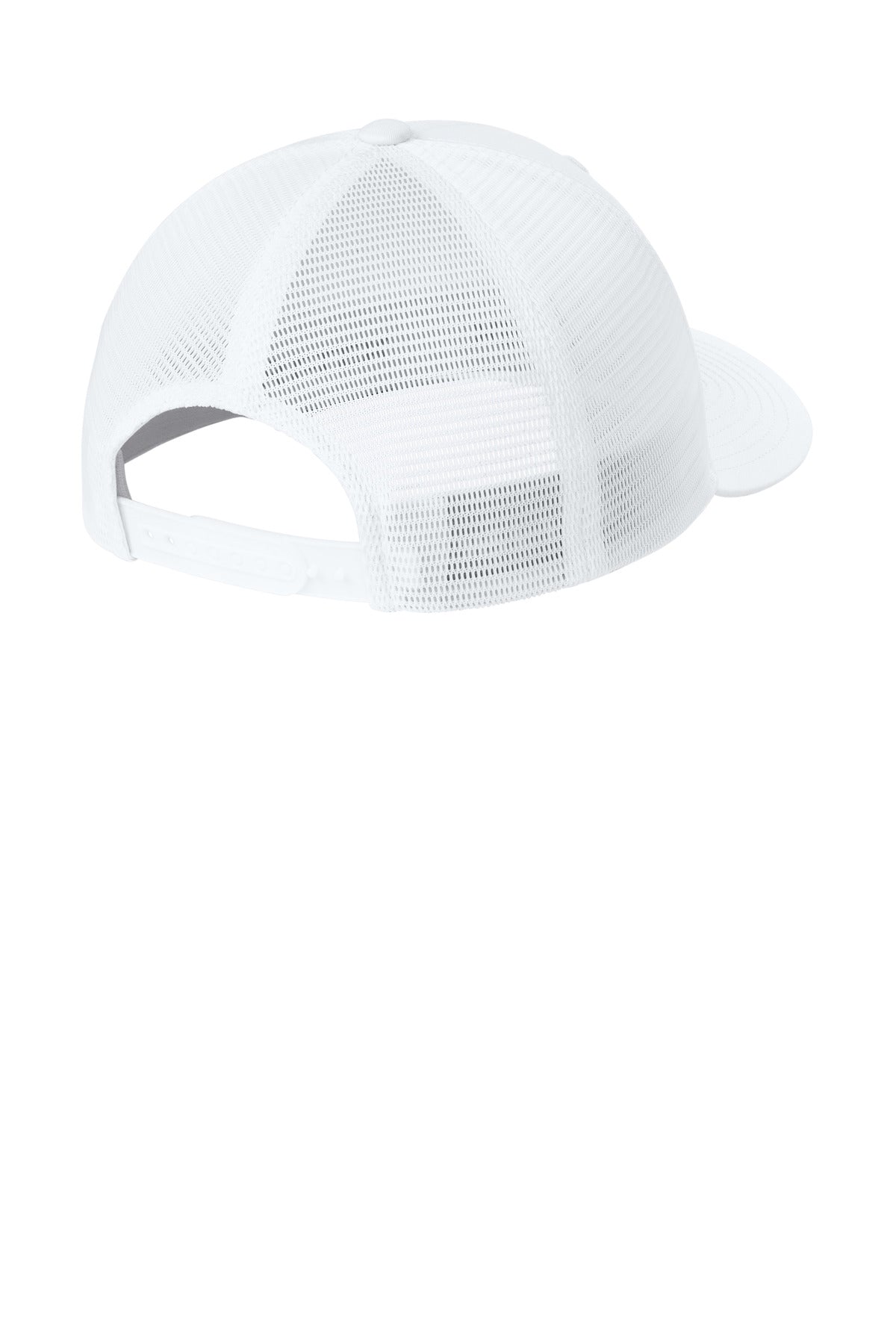 Sport-Tek Stretch-Tek Snapback Trucker Cap STC74 - White/ White - back