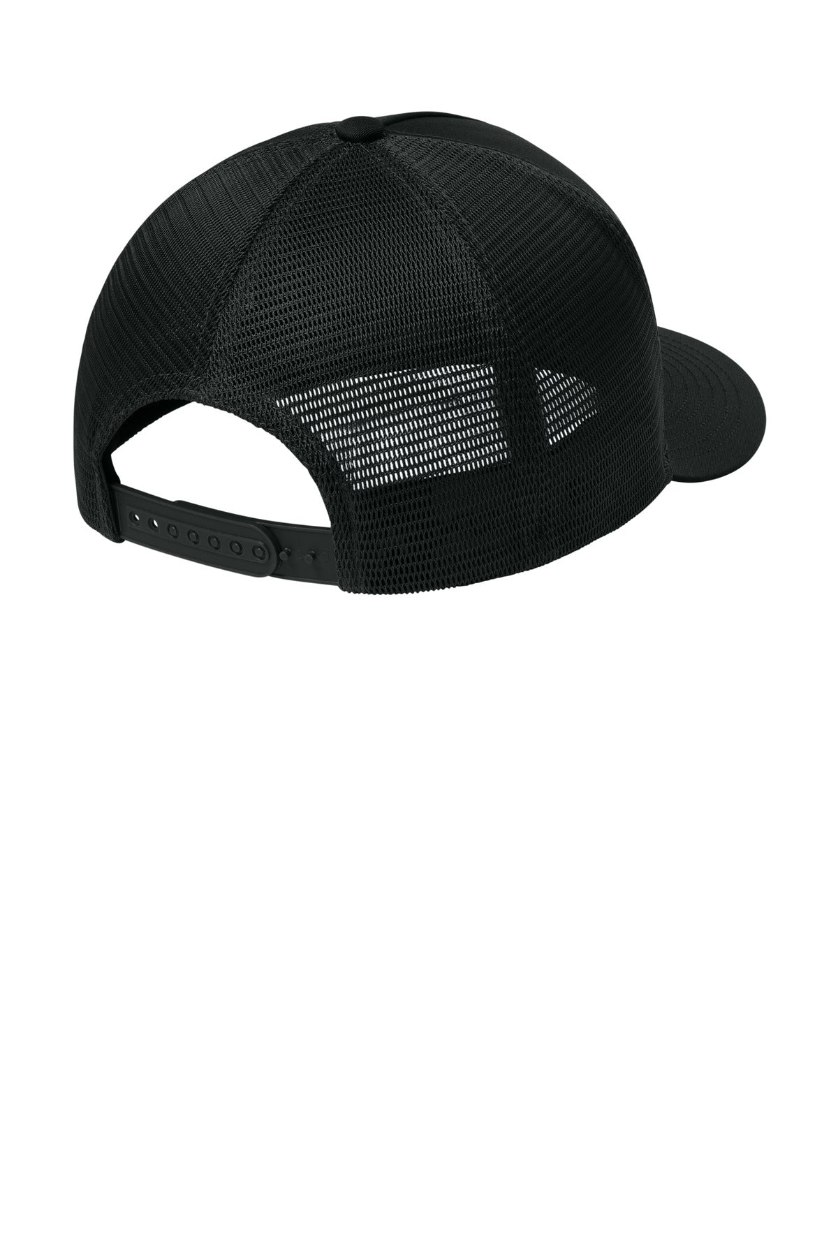 Sport-Tek Stretch-Tek 5-Panel Trucker Cap STC75 - Black/ Black - back