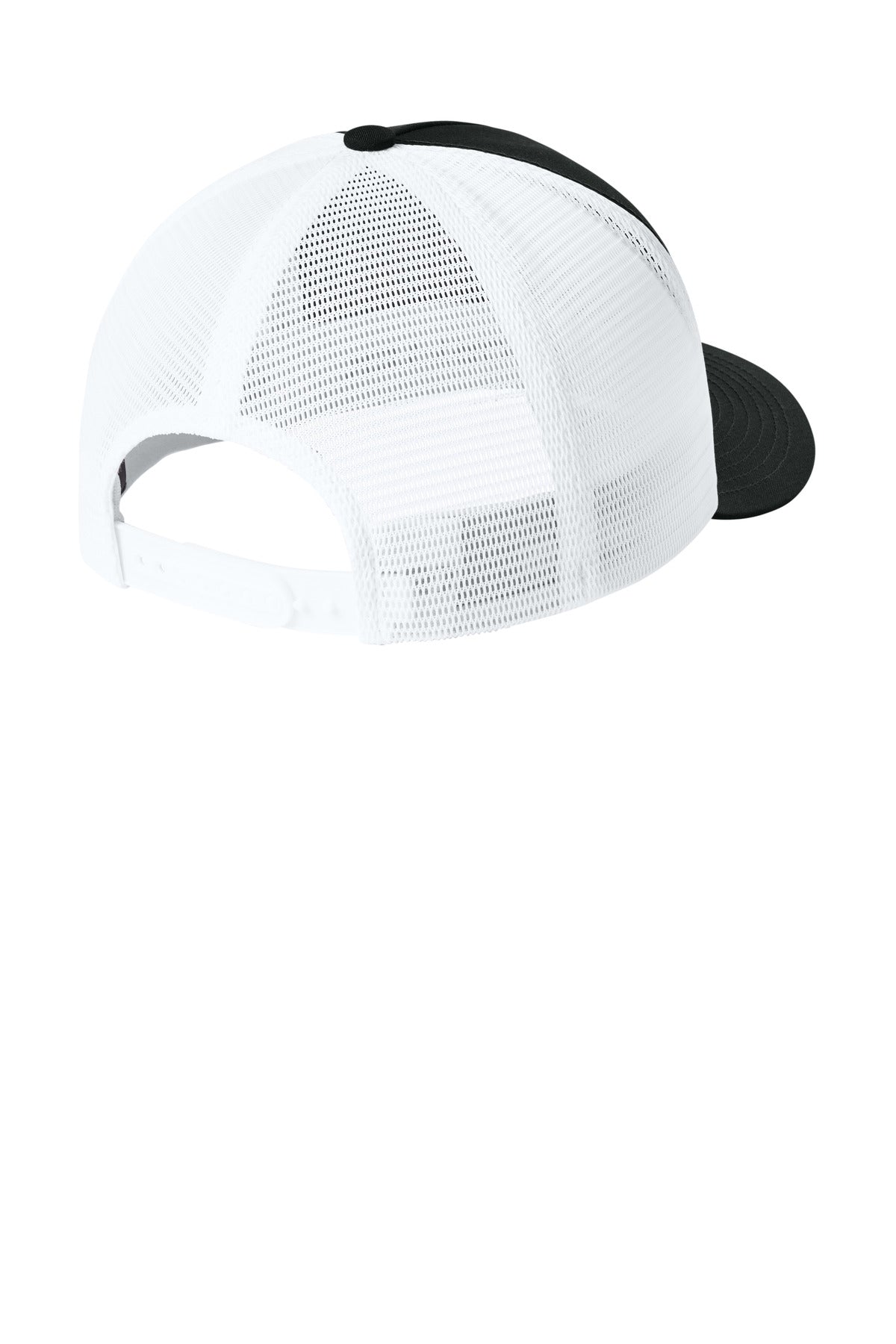 Sport-Tek Stretch-Tek 5-Panel Trucker Cap STC75 - Black/ White - back