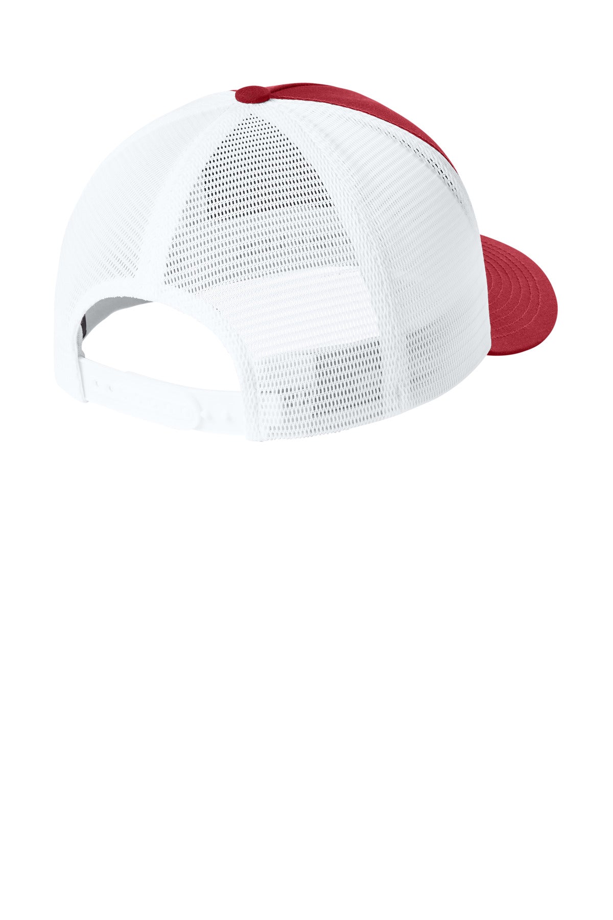 Sport-Tek Stretch-Tek 5-Panel Trucker Cap STC75 - Deep Red/ White - back
