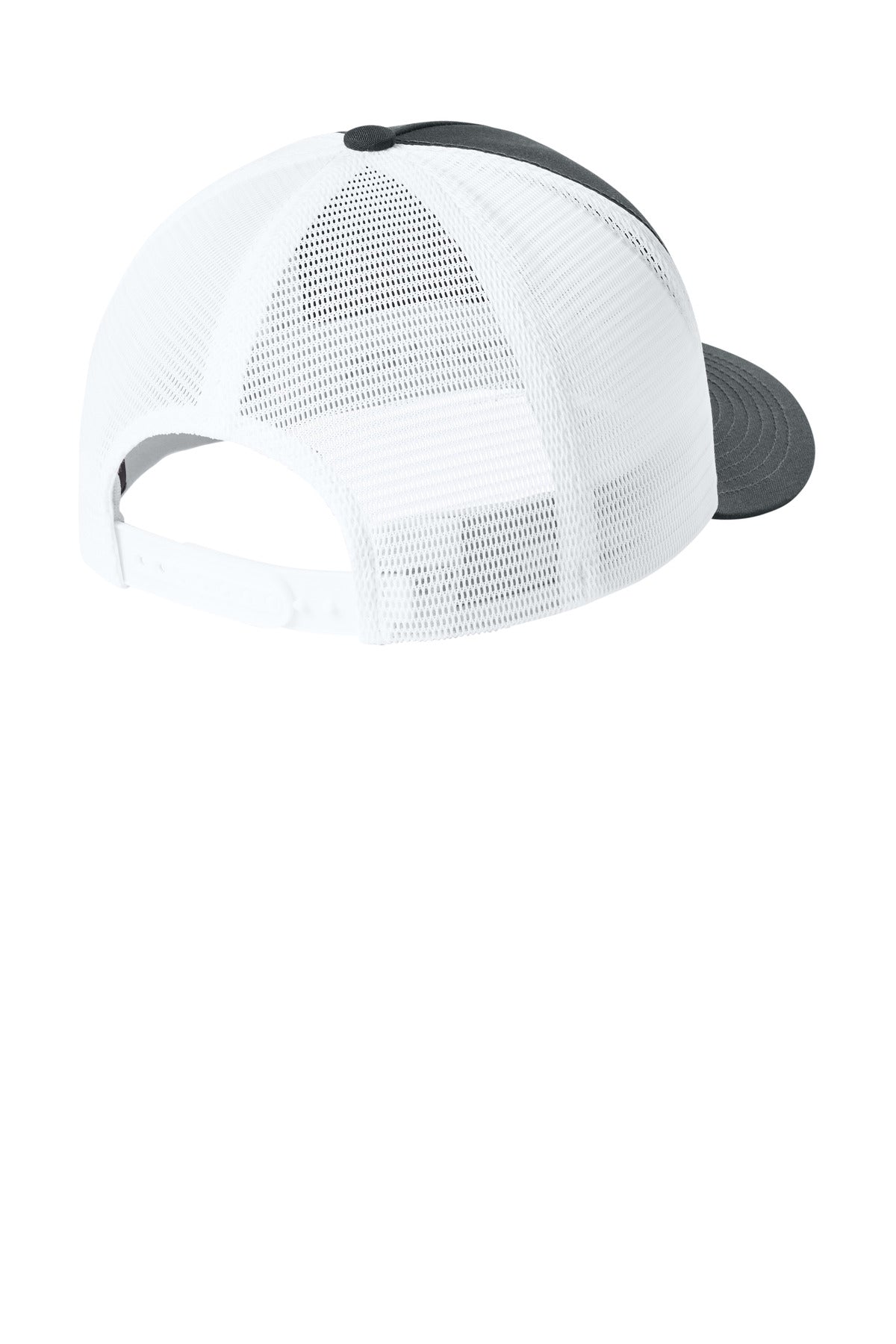 Sport-Tek Stretch-Tek 5-Panel Trucker Cap STC75 - Iron Grey/ White - back