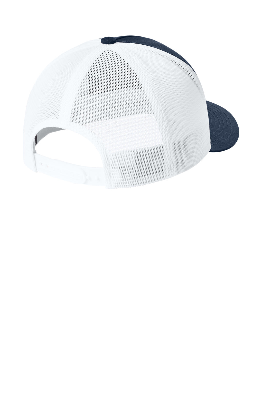 Sport-Tek Stretch-Tek 5-Panel Trucker Cap STC75 - True Navy/ White - back