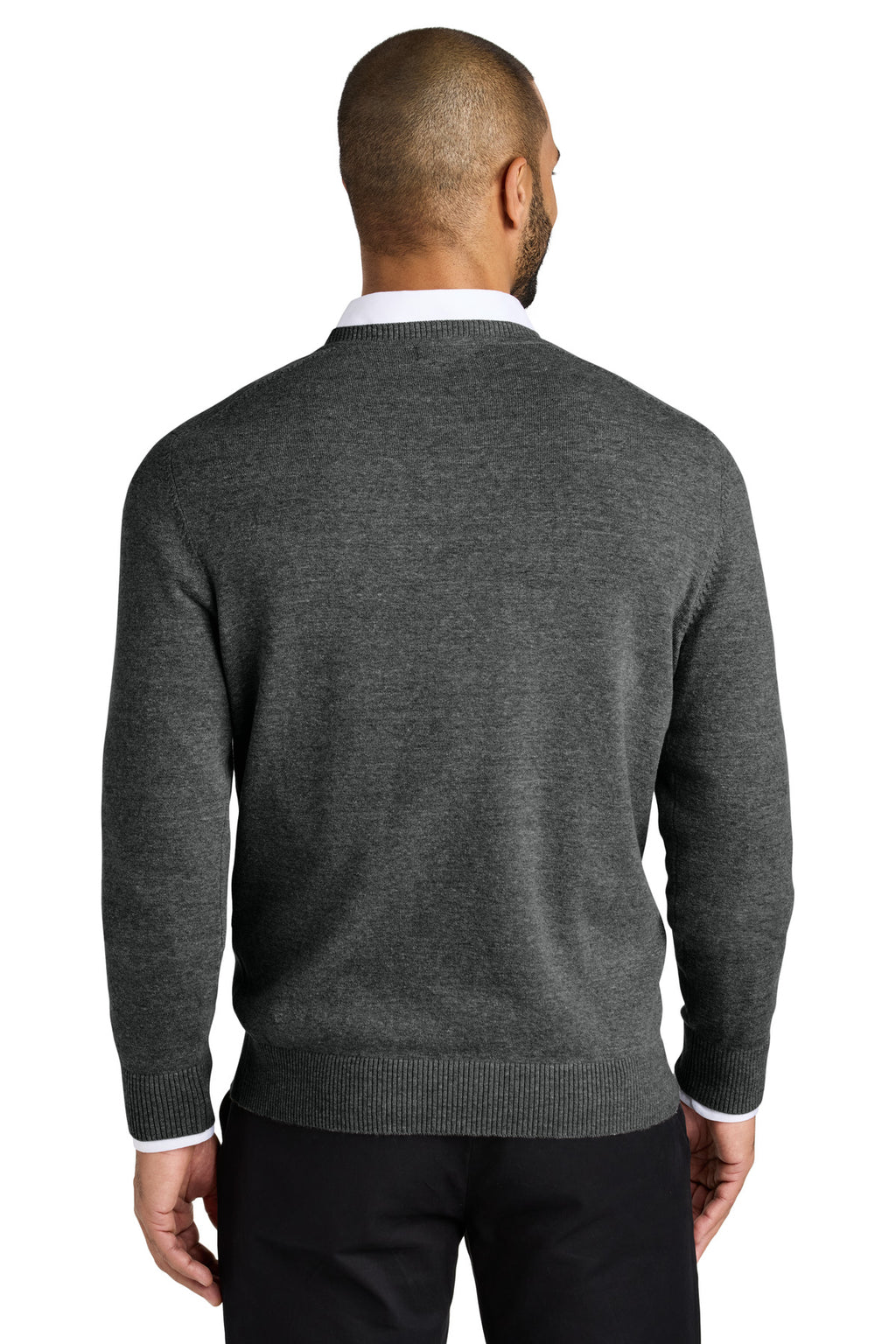 Port Authority Easy Care V-Neck Sweater SW2850 - Charcoal Heather - back