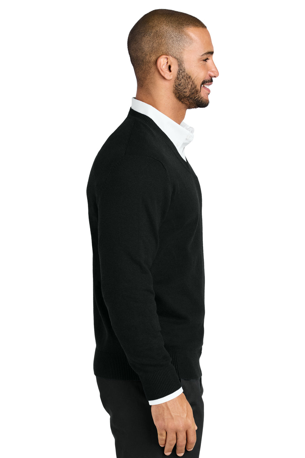 Port Authority Easy Care V-Neck Sweater SW2850 - Deep Black - side