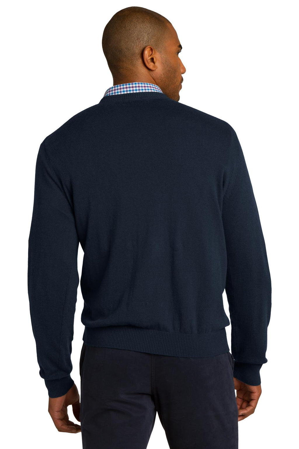 DISCONTINUED Port Authority V-Neck Sweater. SW285 - Navy - back