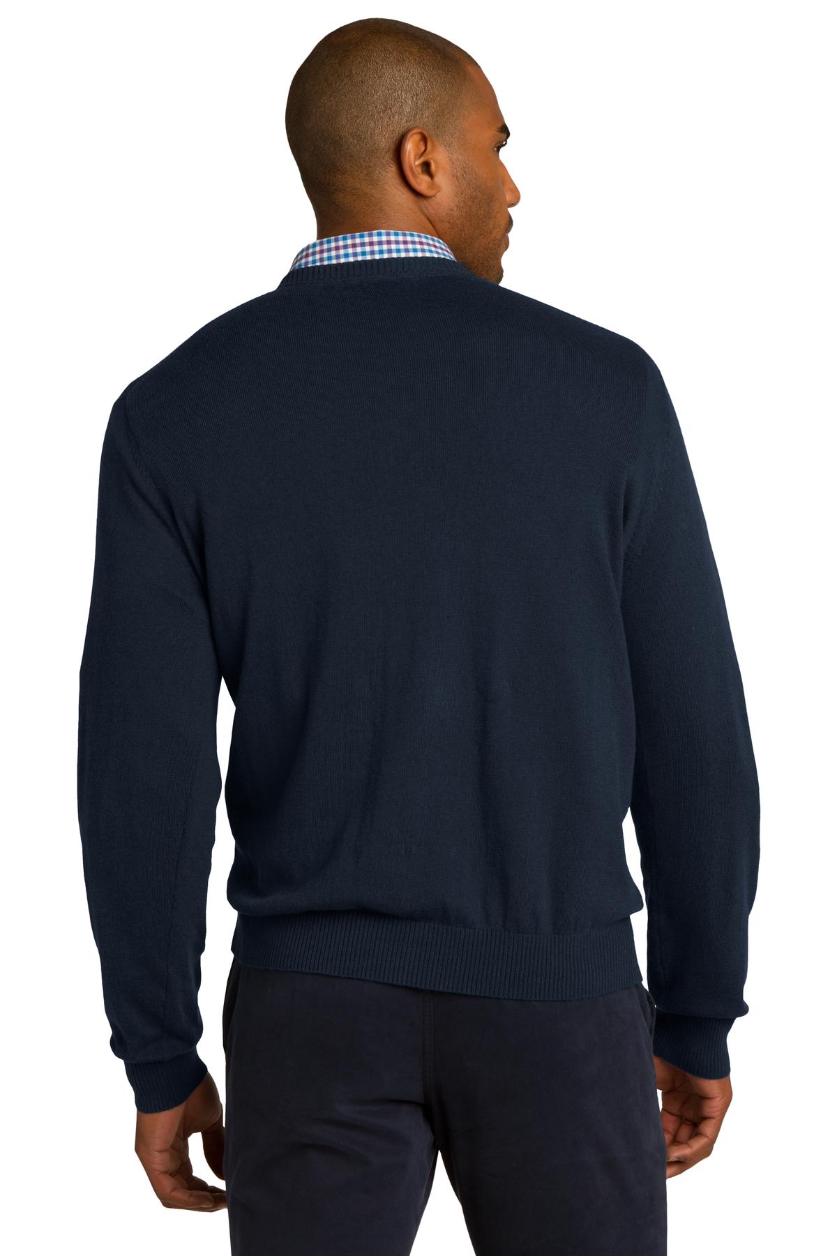 DISCONTINUED Port Authority V-Neck Sweater. SW285 - Navy - back