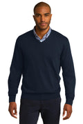 DISCONTINUED Port Authority V-Neck Sweater. SW285 - Navy - front