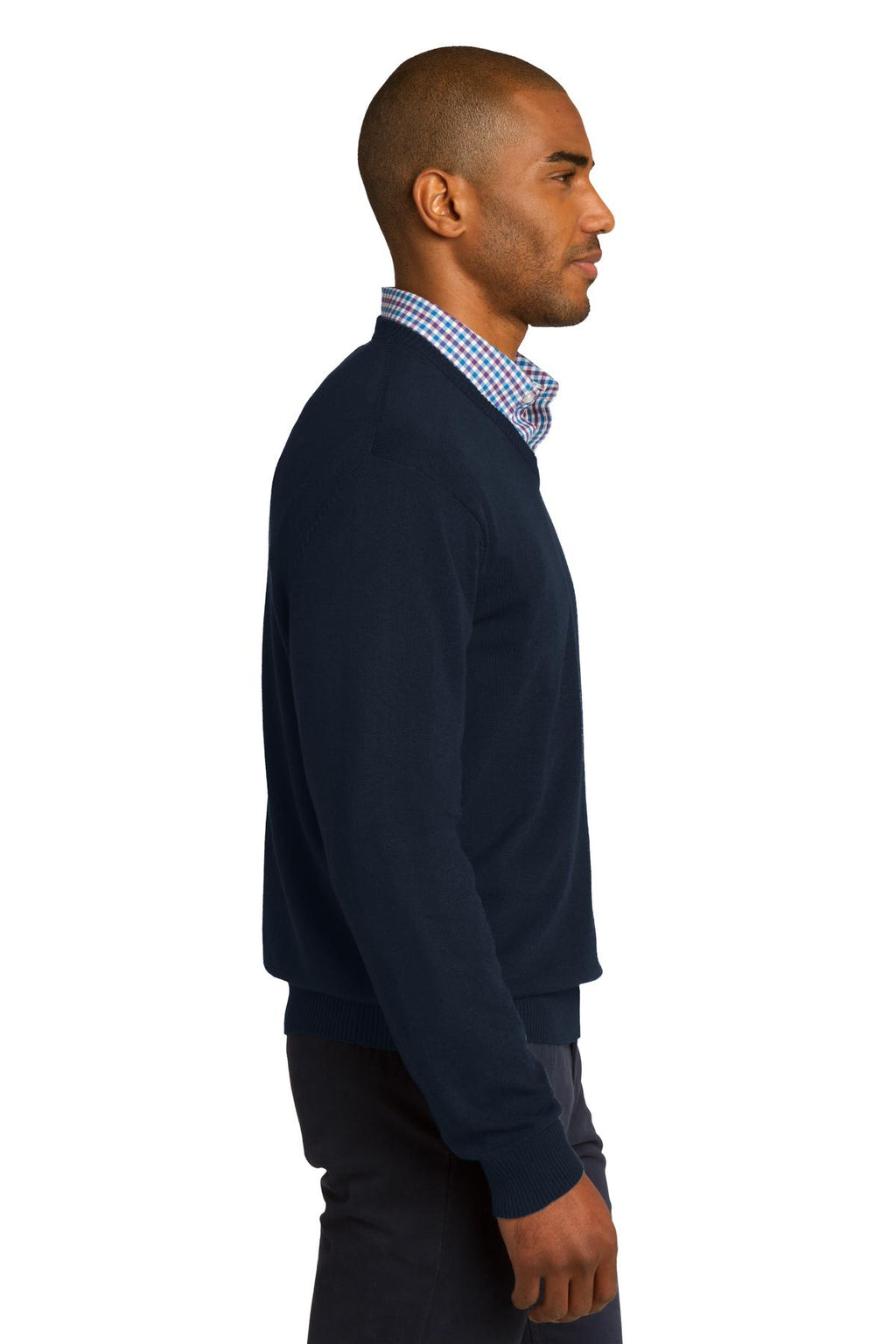 DISCONTINUED Port Authority V-Neck Sweater. SW285 - Navy - side