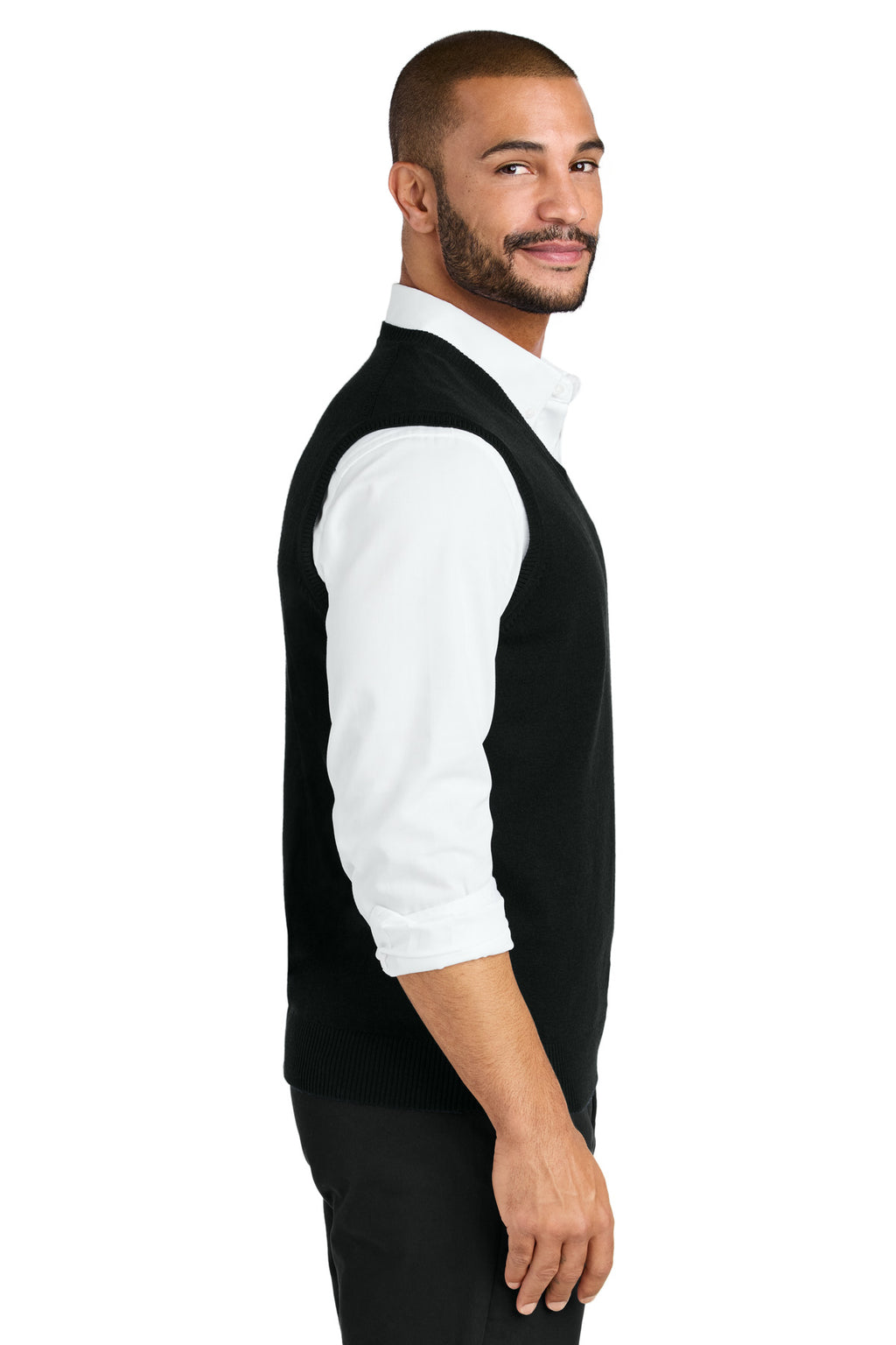 Port Authority Easy Care Sweater Vest SW2860 - Deep Black - side
