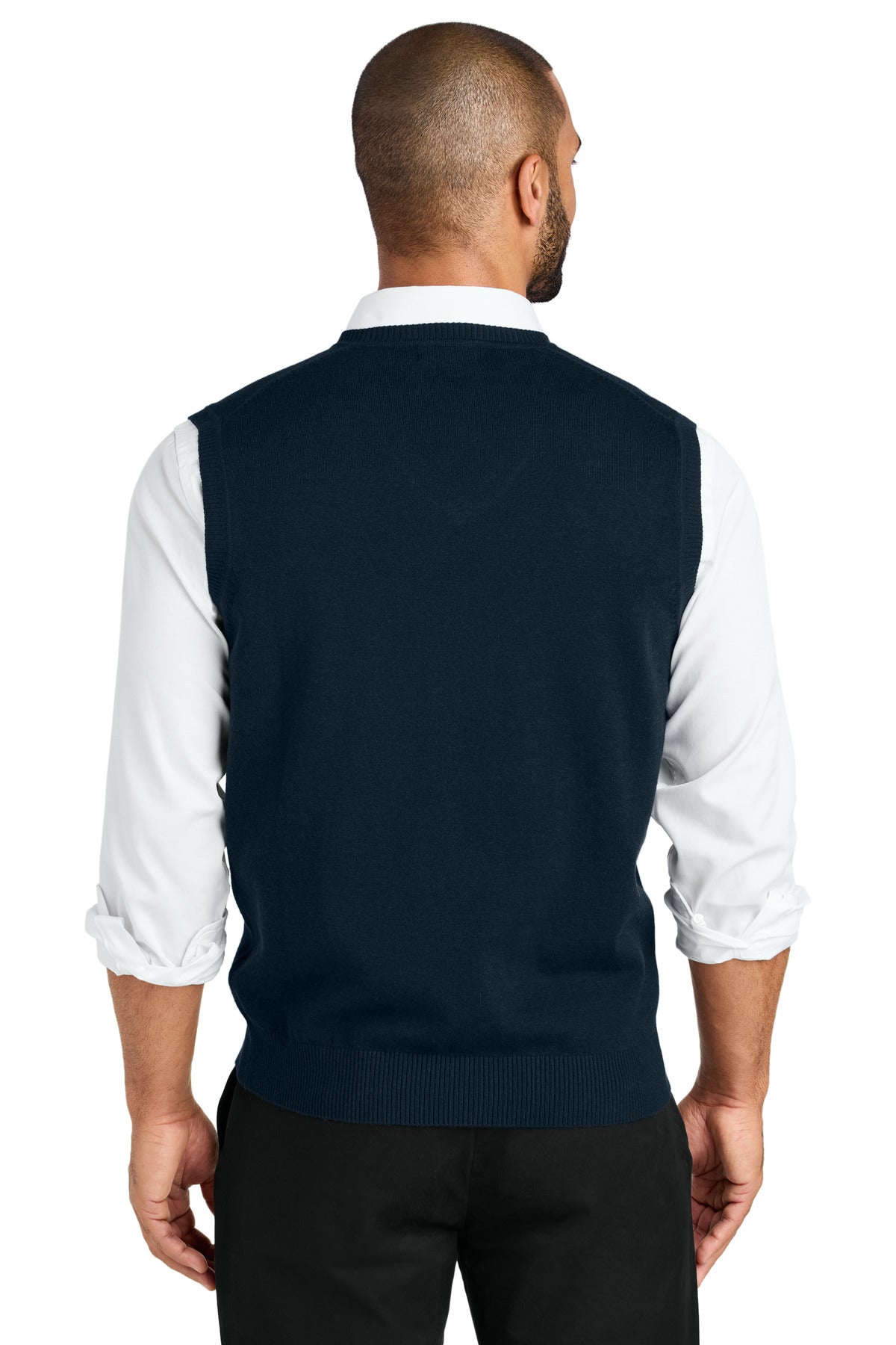 Port Authority Easy Care Sweater Vest SW2860 - River Blue Navy - back