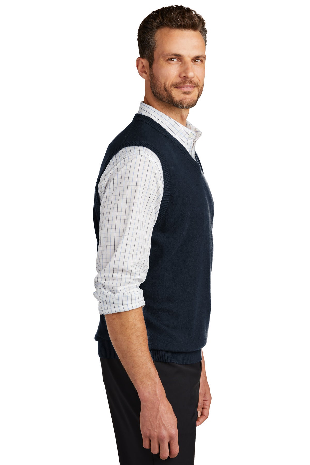 DISCONTINUED Port Authority Sweater Vest. SW286 - Navy - side