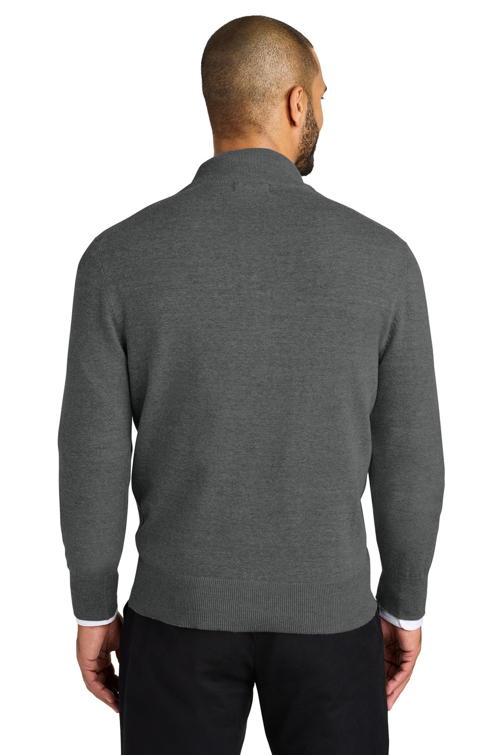 Port Authority Easy Care 1/4-Zip Sweater SW2900 - Charcoal Heather - back