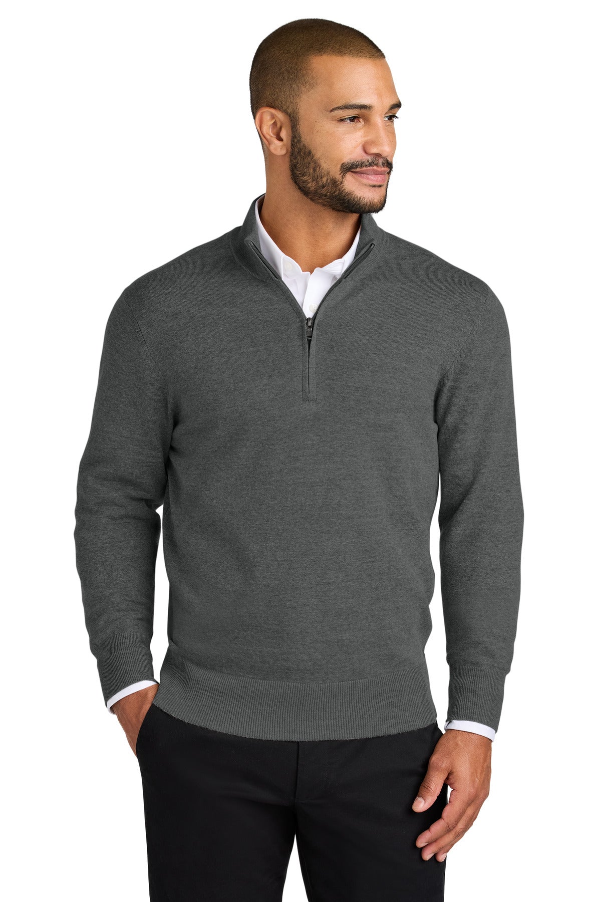 Port Authority Easy Care 1/4-Zip Sweater SW2900 - Charcoal Heather - front