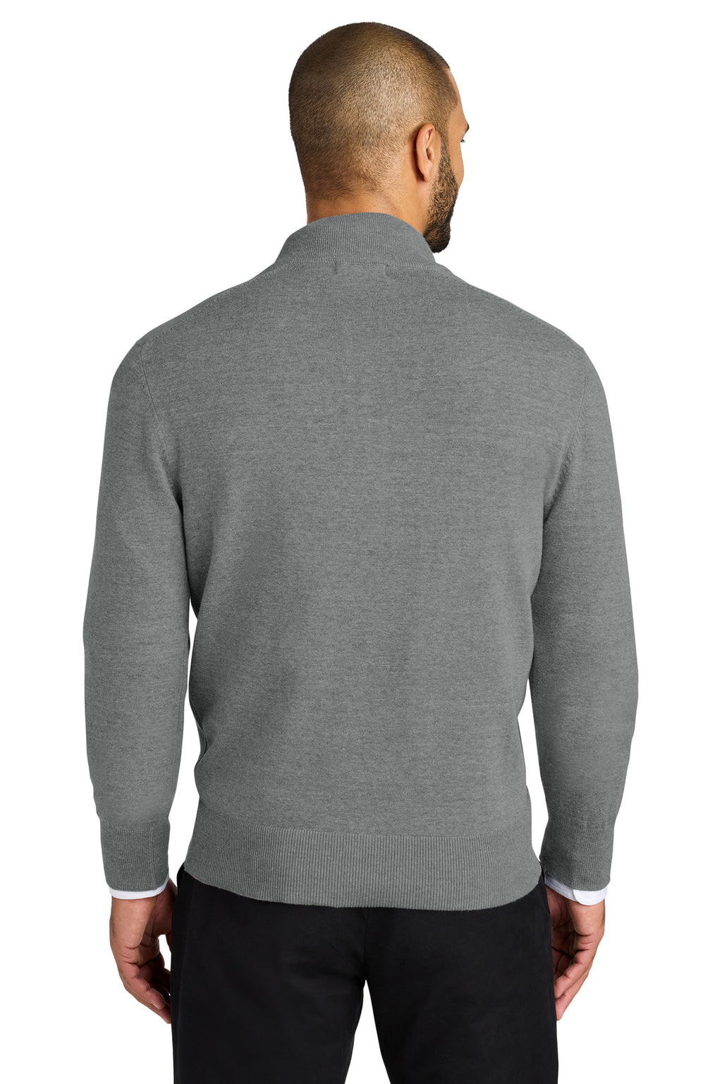 Port Authority Easy Care 1/4-Zip Sweater SW2900 - Medium Heather Grey - back