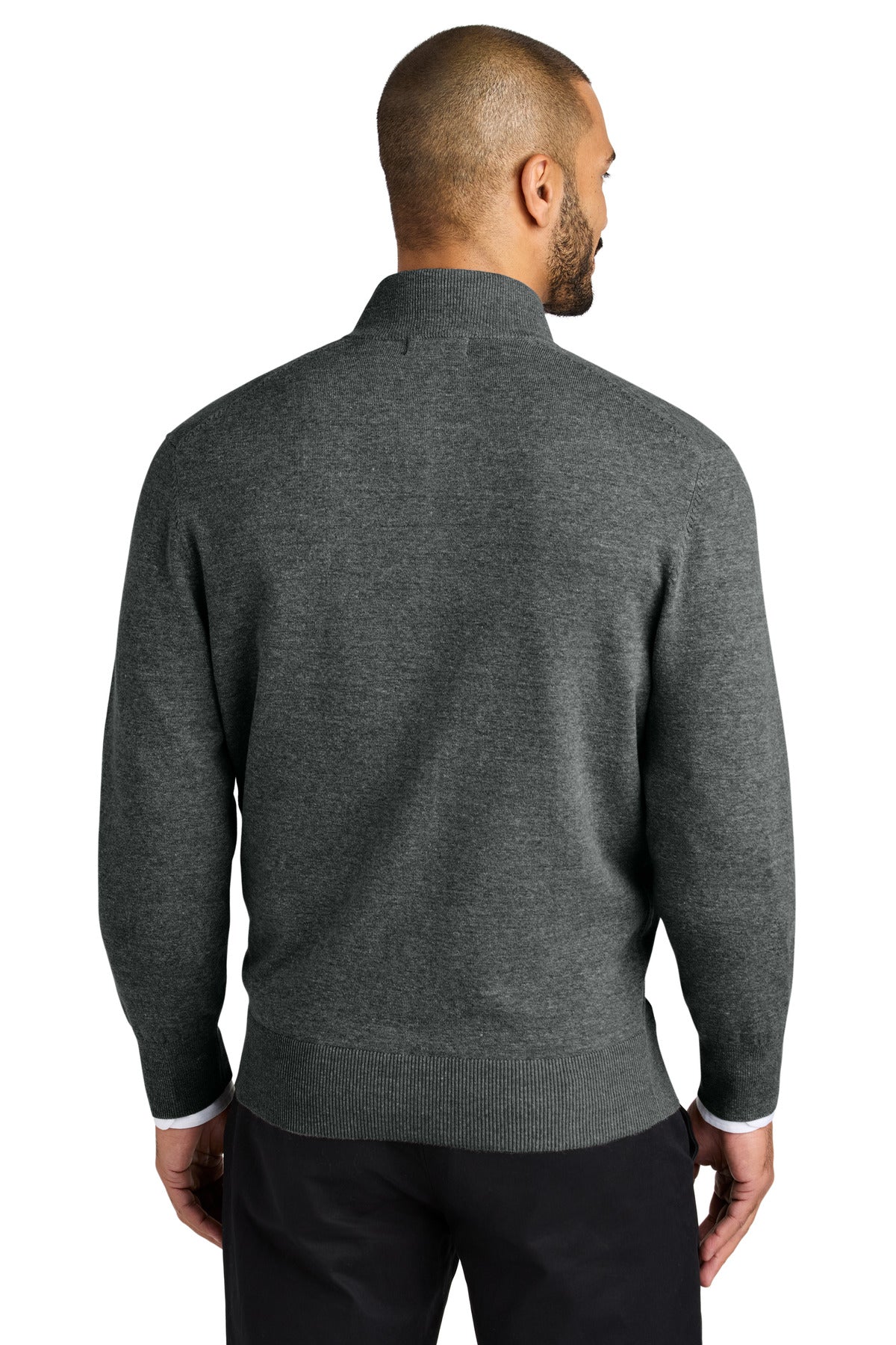 Port Authority Easy Care Full-Zip Sweater SW2901 - Charcoal Heather - back
