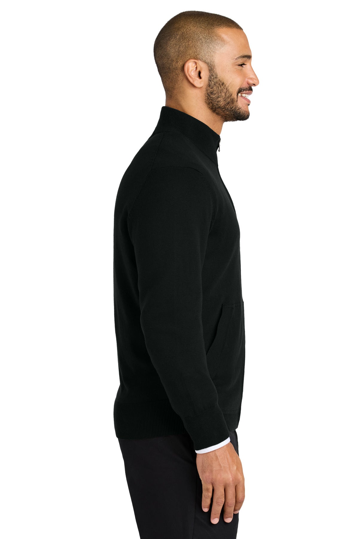 Port Authority Easy Care Full-Zip Sweater SW2901 - Deep Black - side