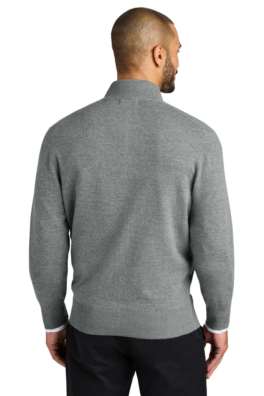 Port Authority Easy Care Full-Zip Sweater SW2901 - Medium Heather Grey - back